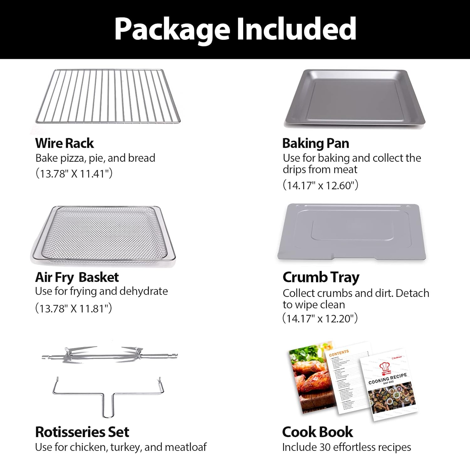 Beelicious 32QT Extra Large Air Fryer, 19-In-1 Air Fryer Toaster Oven Combo with Rotisserie and Dehydrator, Digital Convection Oven Countertop Airfryer Fit 13