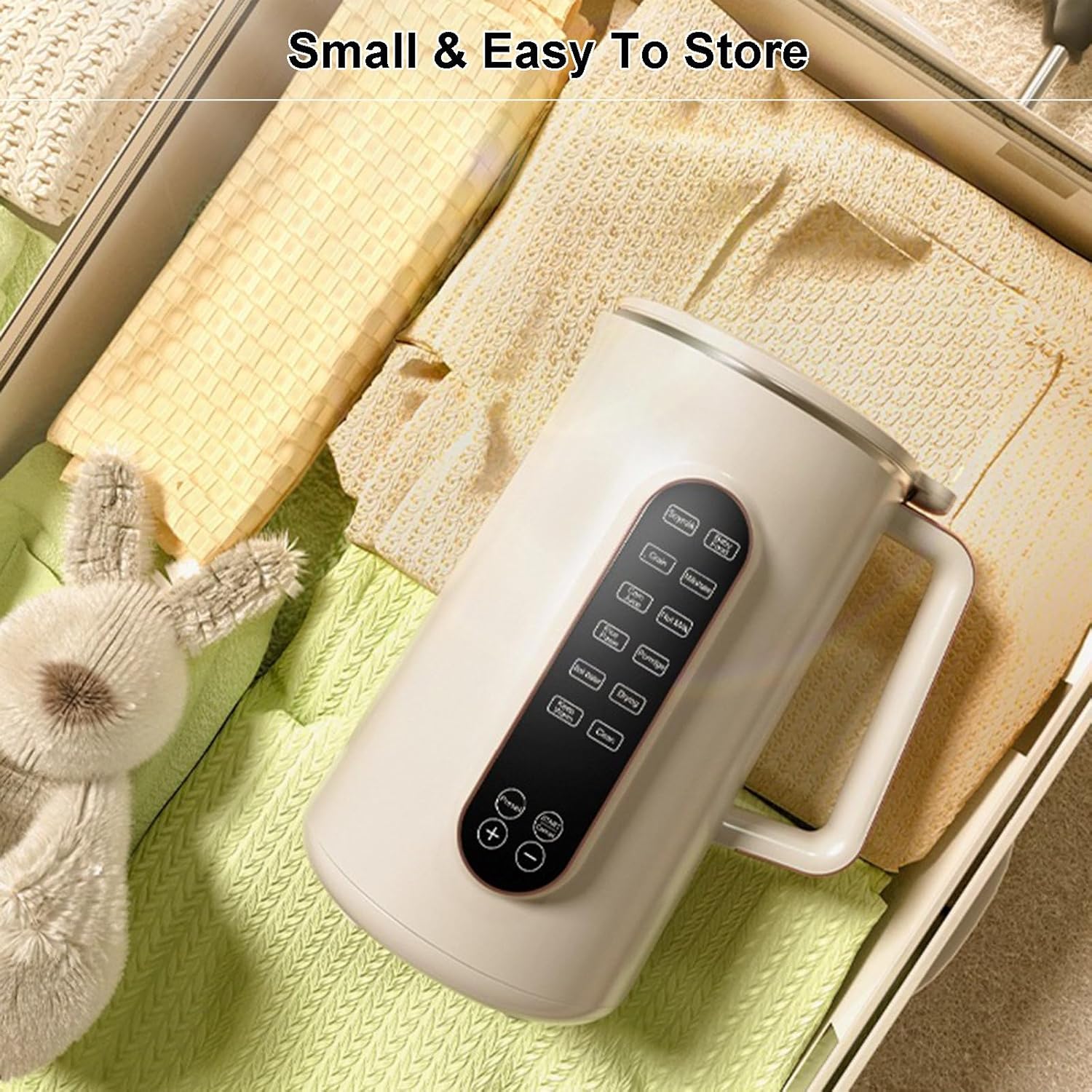 Soy Milk Maker 1.5l Plant Milkmaker With Function Screen, Tea Milk Machine Blender, One-Click Reservation & Cleaning Function, Speed - 32000rpm, 9x9x12.6in (With 2 Tea Cups)