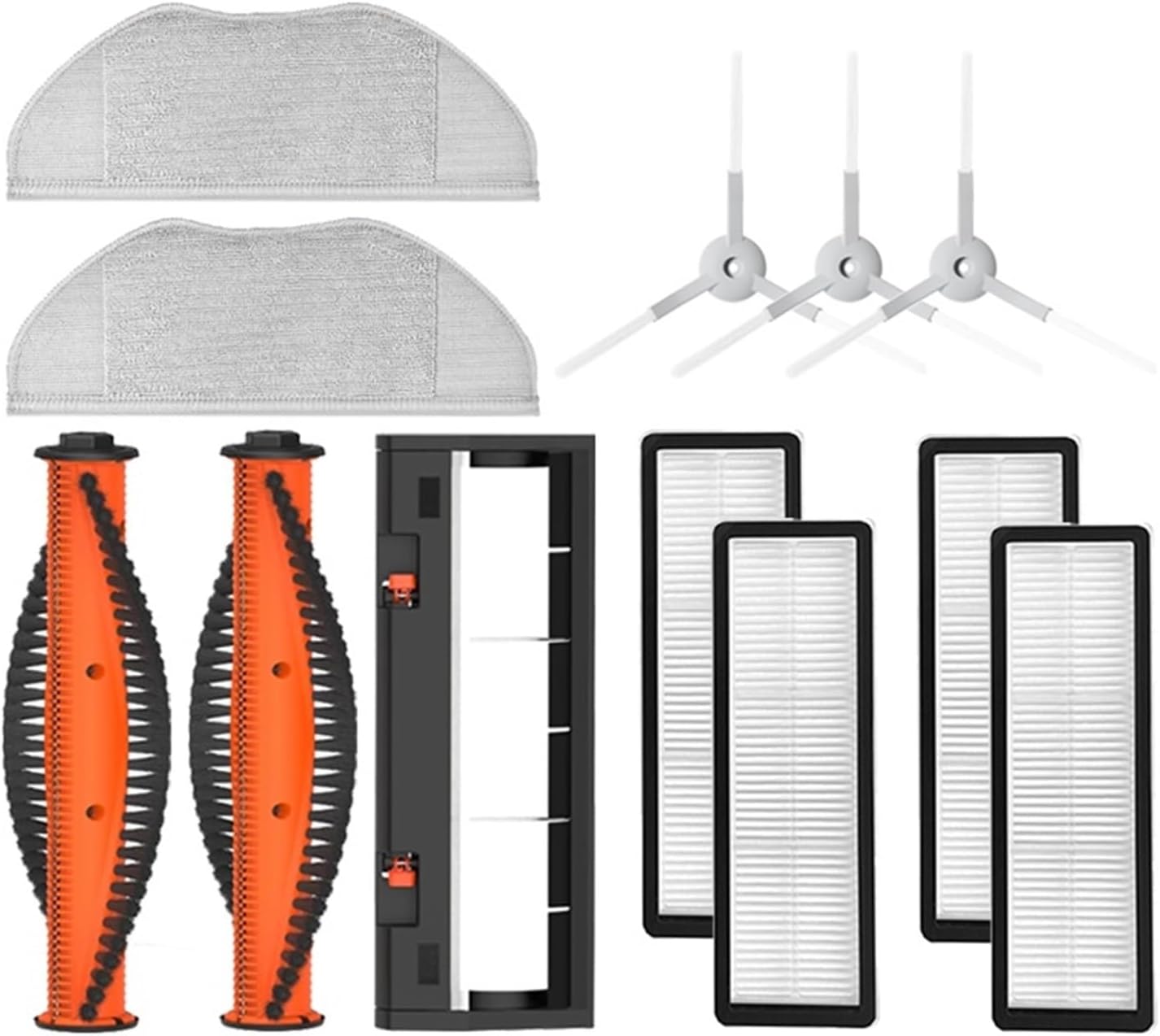 Mop Cloth Side Brush HEPA Filter Main Brush Accessories Compatible for Xiaomi Robot Vacuum S10T STFCR01SZ Anti-Winding Sweeping Mopping (Color : As Shown 3pcs), deng17546yapin