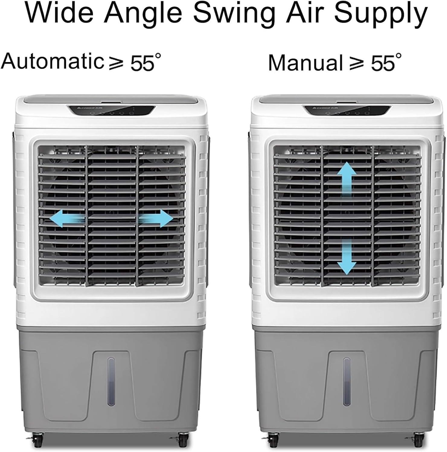 Commercial Evaporative Air Cooler Fan, Industry Humidifier, 3 in 1 200W Air Conditioner, 50L Large Water Tank, Air Coolers for Home, Cool Up to 50 M² (Color : Mechanical, Size : 50x34x90cm)