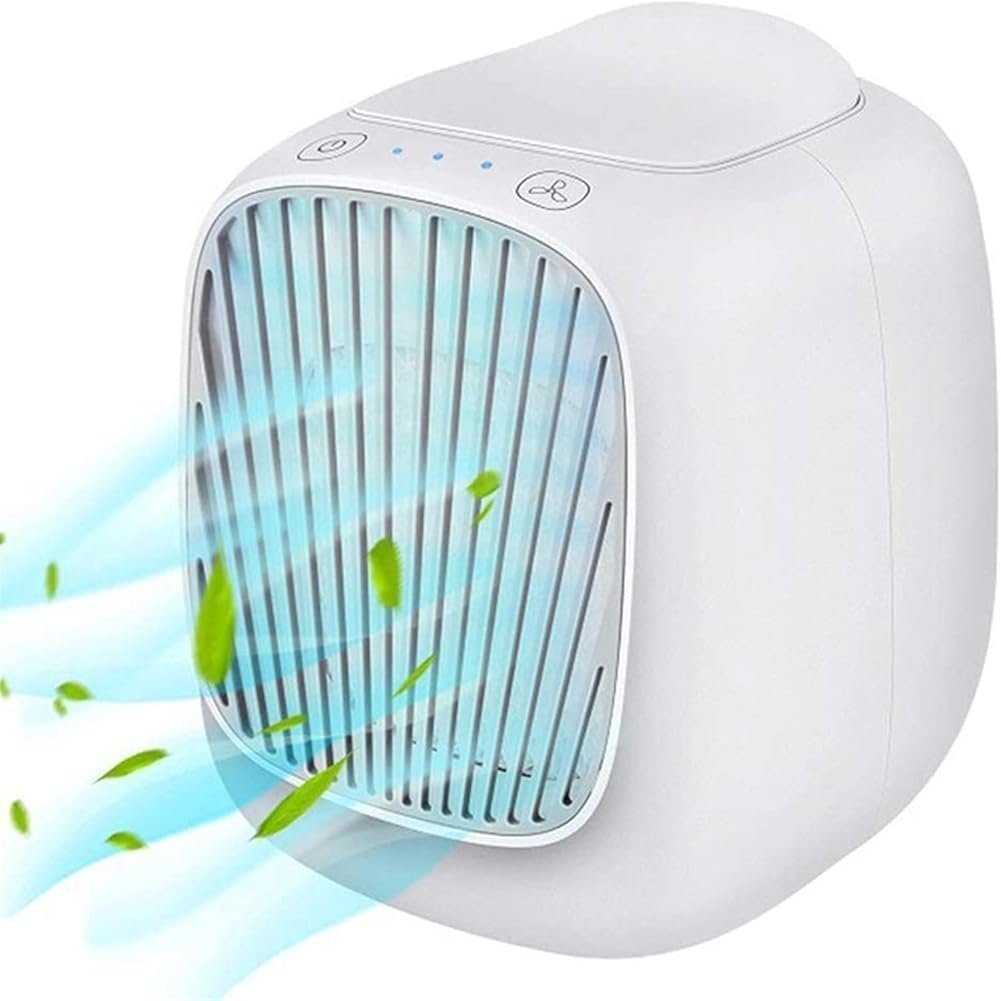 Mini Air Conditioner Portable Air Cooler 7 Colors LED USB Cooler Fan Air Cooling Fan Rechargeable Fan for Office Room