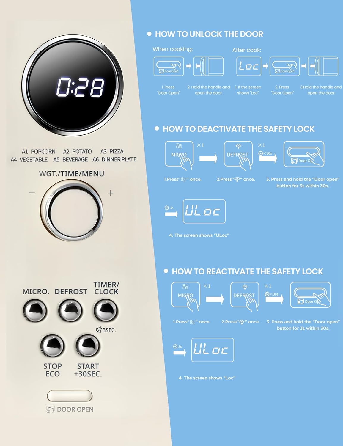 COMFEE' Retro Microwave Oven, Small Microwave with 6 Auto Menus, 0.9 cu.ft Countertop Compact Microwave with Multi-stage Cooking, Mute Function, LED digital, Apricot/900W, CMO-MMP02AA(AT)