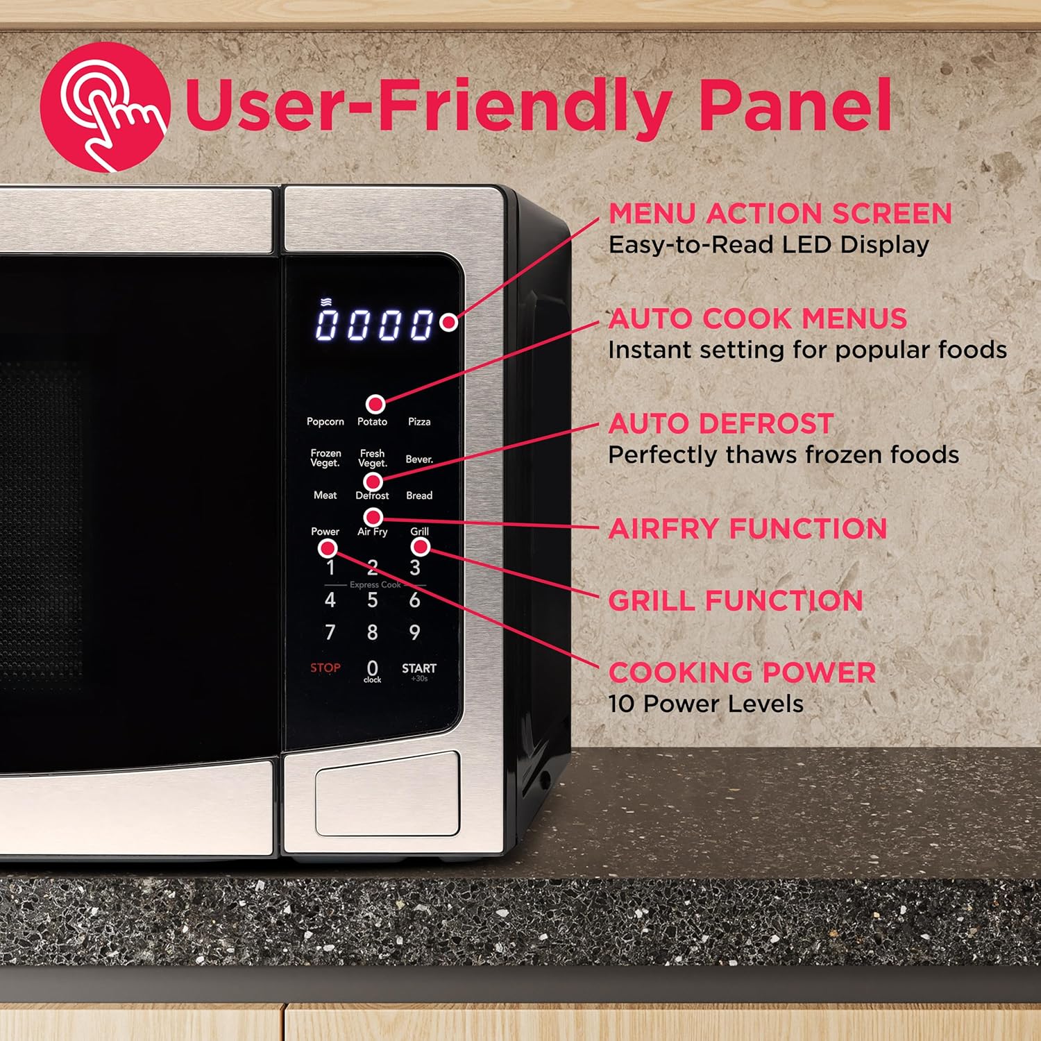 FRIGIDAIRE 1.2 cu ft Microwave, Digital Air Fryer, Convection Oven, Combo-Fry with XL Capacity, Stainless Steel Finish