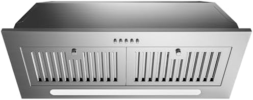 FIREGAS Range Hood Insert 30 inch, 600 CFM Ducted/Ductless Convertible Kitchen Hood with LED Light, Built-in Vent Hood with 3 Speed Exhaust Fan, Baffle Filters, Stove Hood with Carbon Filters