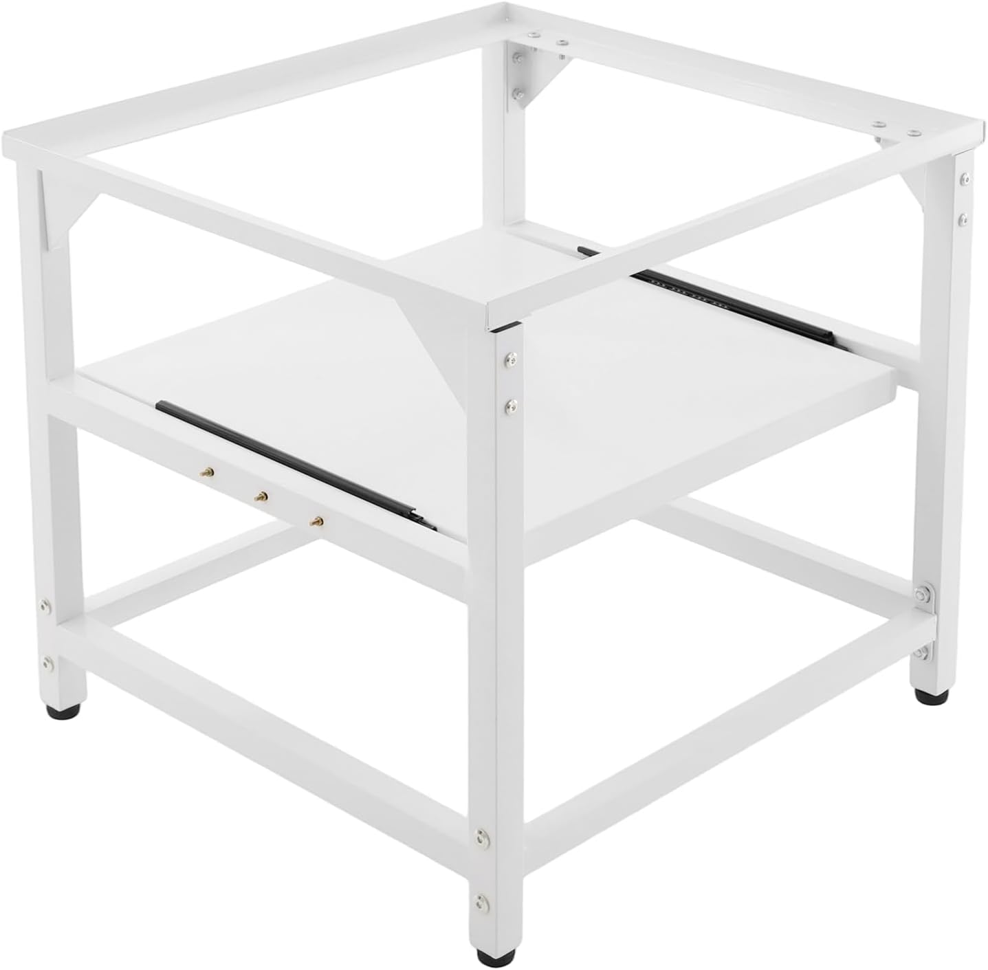Washing Machine and Dryer Stand Platform Universal Fit 330lbs Capacity 20.5 inches Height Washing Machine Base with Pull-Out Shelf Washer and Dryer Pedestals for Laundry Rooms-White