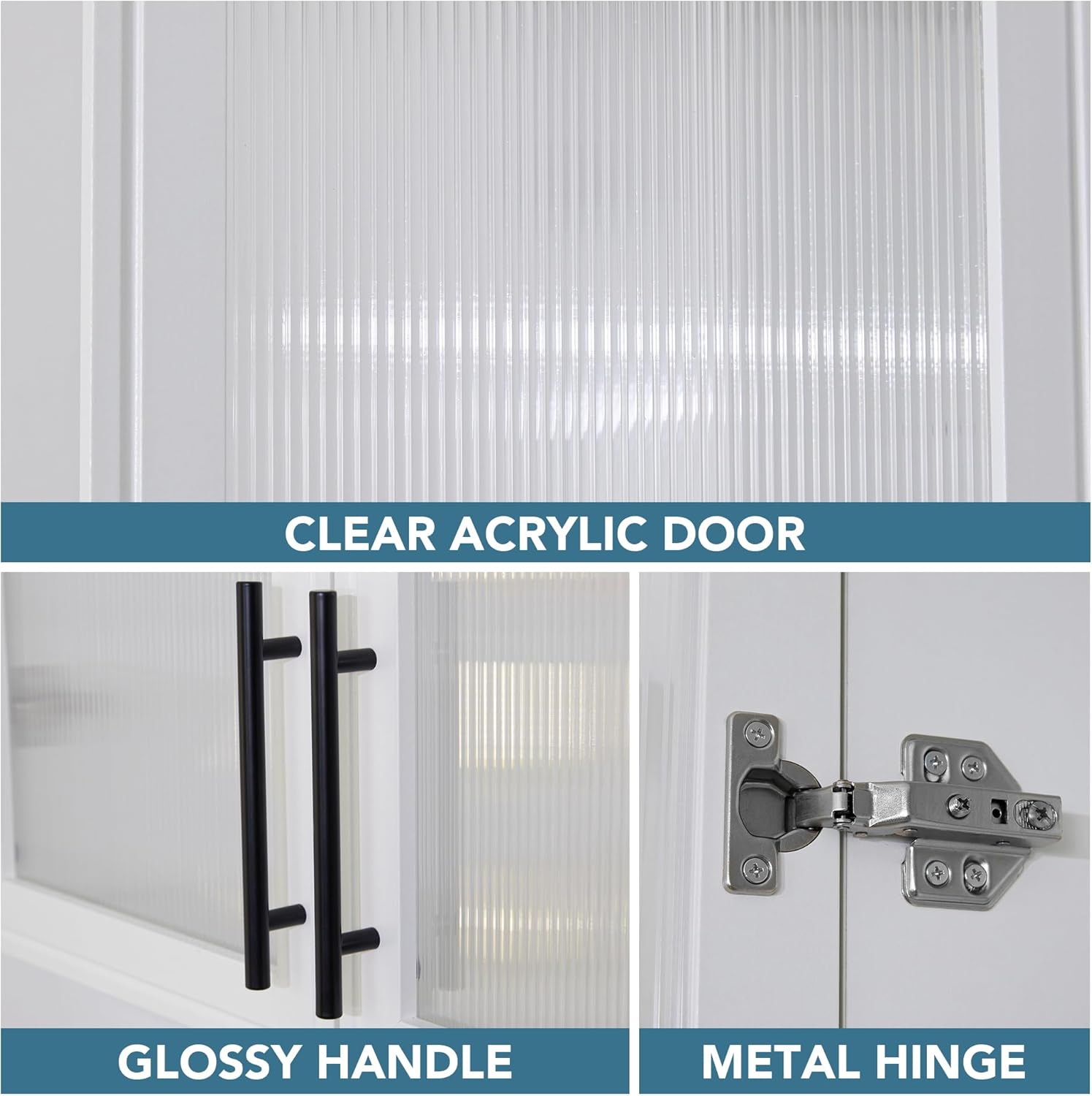 FIMELLO 59’’ Wall Cabinets for Laundry Room, Wall Cabinet with Acrylic Glass Doors and Shelf, Bathroom Wall Cabinet, Hanging Cabinet for Kitchen, Bathroom, Laundry Room Cabinets, White