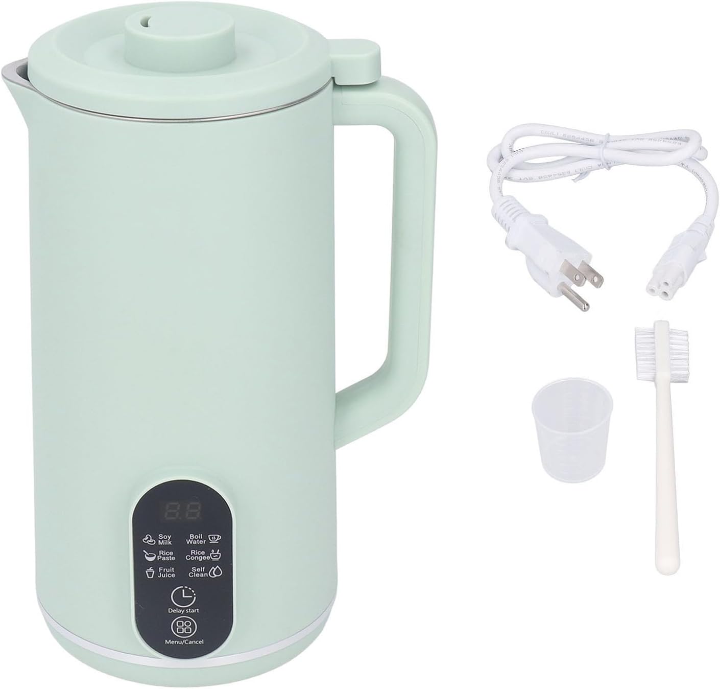 Akozon Akozon Intelligent MultiFunctional Soy Milk Blender Machine – Automatic Countertop Blender with 10 Leaf Stainless Steel Blades, Easy, and Temperature Control for (Green US Plug 110V)