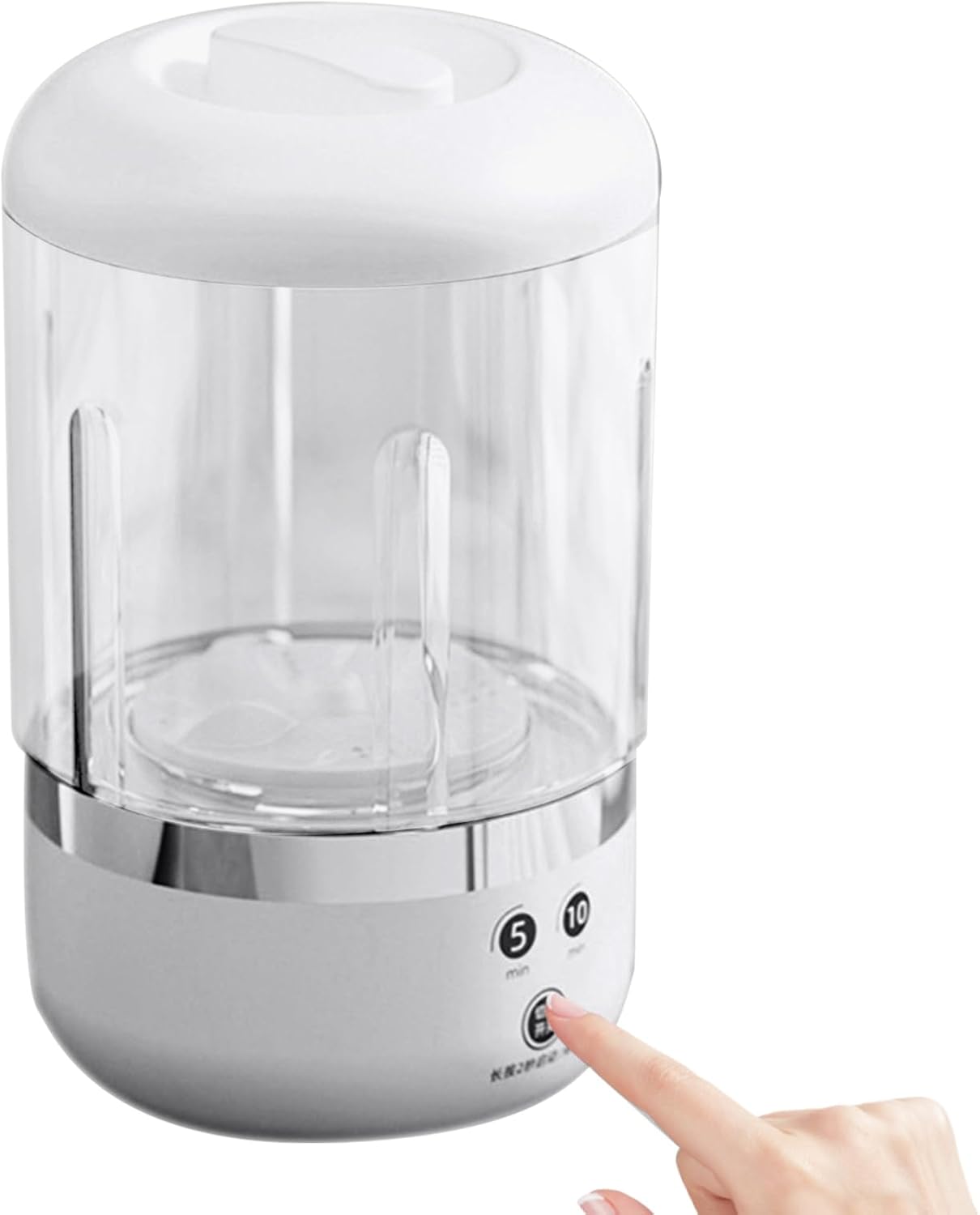 Cordless Small Washing Machine - White ABS PP PET, 450RPM Mini Laundry Washer with 2000mAh Battery | Portable Clothes Cleaner for Dormitory, Travel, RV, Camping, Socks, Underwear, Table, Home Utility