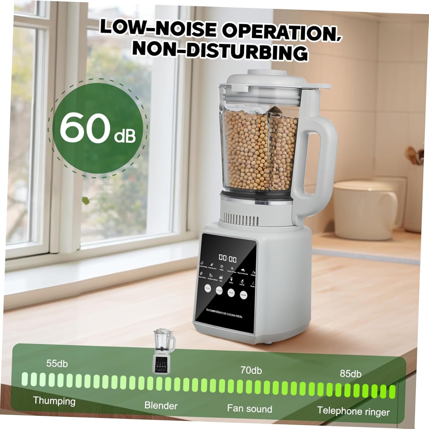 110v Electric Blender Wall Breaking Machine Smoothies Blender Cold Press Juicer Non-stick Jar Self-cleaning Quiet Operation Touch Display