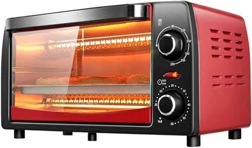 AMNOOL Household Intelligent 12L Electric Oven,Multifunctional Large-Capacity Chicken Oven Microwave Oven with Bakeware Pizza Baking Mini Oven Red (Red) (Red) Aesthetic and Practical-1*