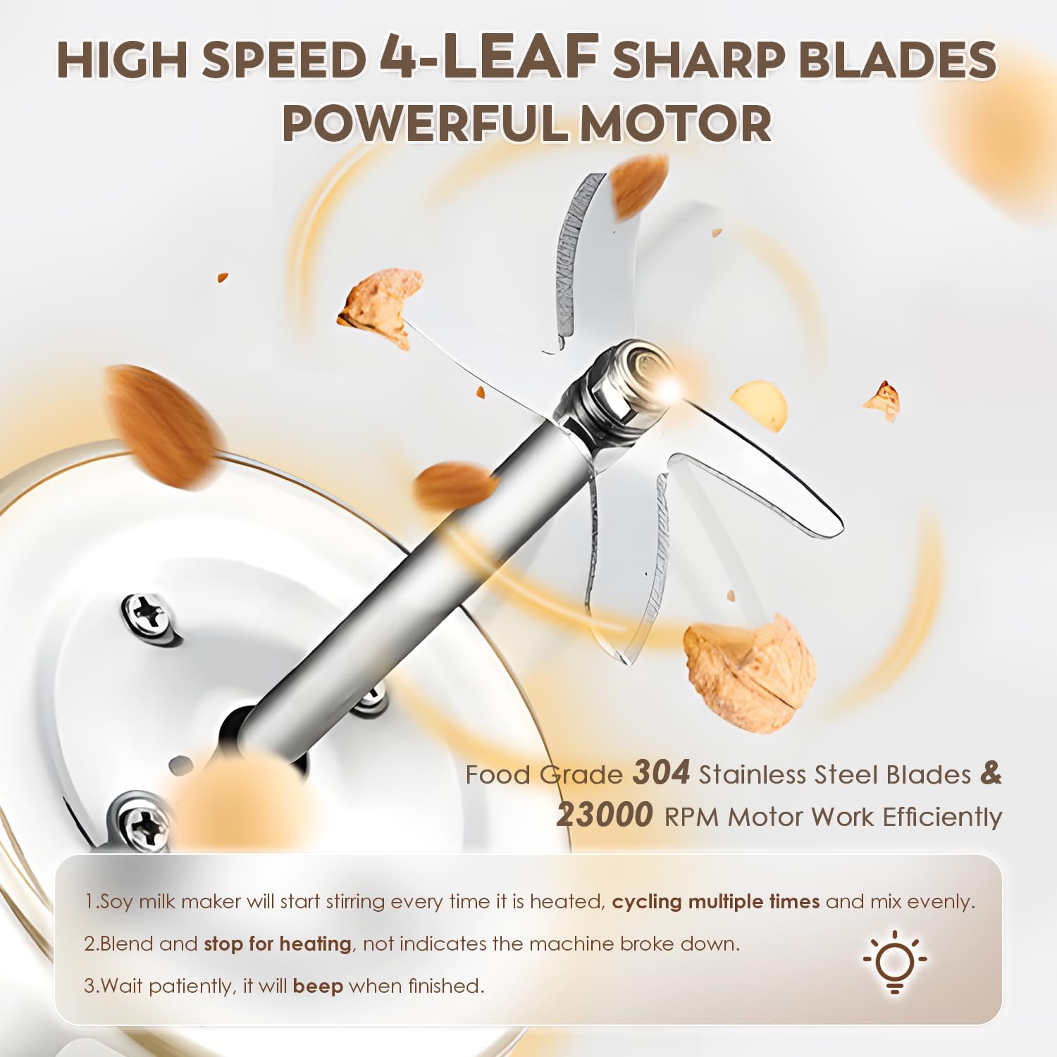 Moongiantgo Automatic Soy Milk Maker 37.2oz 1100ml, 8 in 1 Nut Milk Maker with Self-Cleaning/Boil Water/Recipe, Homemade Almond Milk Machine, Plant Based Milk, Juice Beverages Maker, 110V