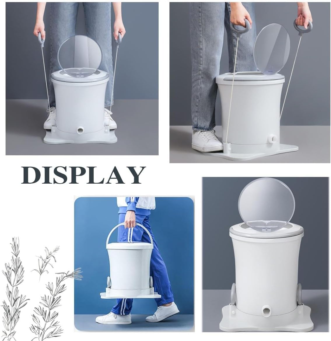 Manual Clothes Spin Dryer 17x15in 17x18.5in Spin Dryer Non-Electric Convenience And Efficiency For RV Apartments Dorms Camping Travel(White,Medium)