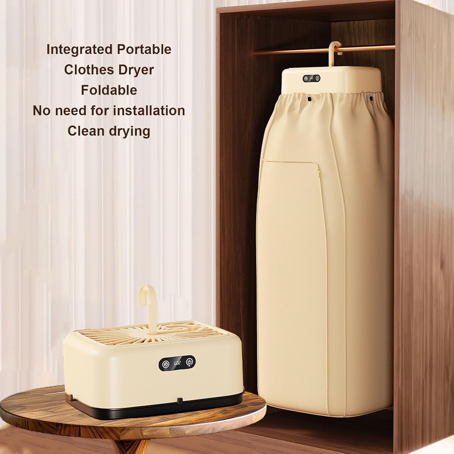 Fafeicy Portable Clothes Dryer 600W Fast Drying Foldable Compact Laundry Machine for Apartment Travel Use