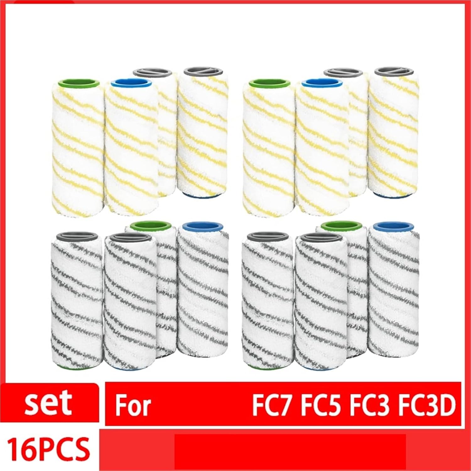 Compatible for Karcher FC7 FC5 FC3 Microfiber Rollers for 2.055-006.0 for Cleaning Hard Floors Smart Home Replacement Rollers(L Orange)