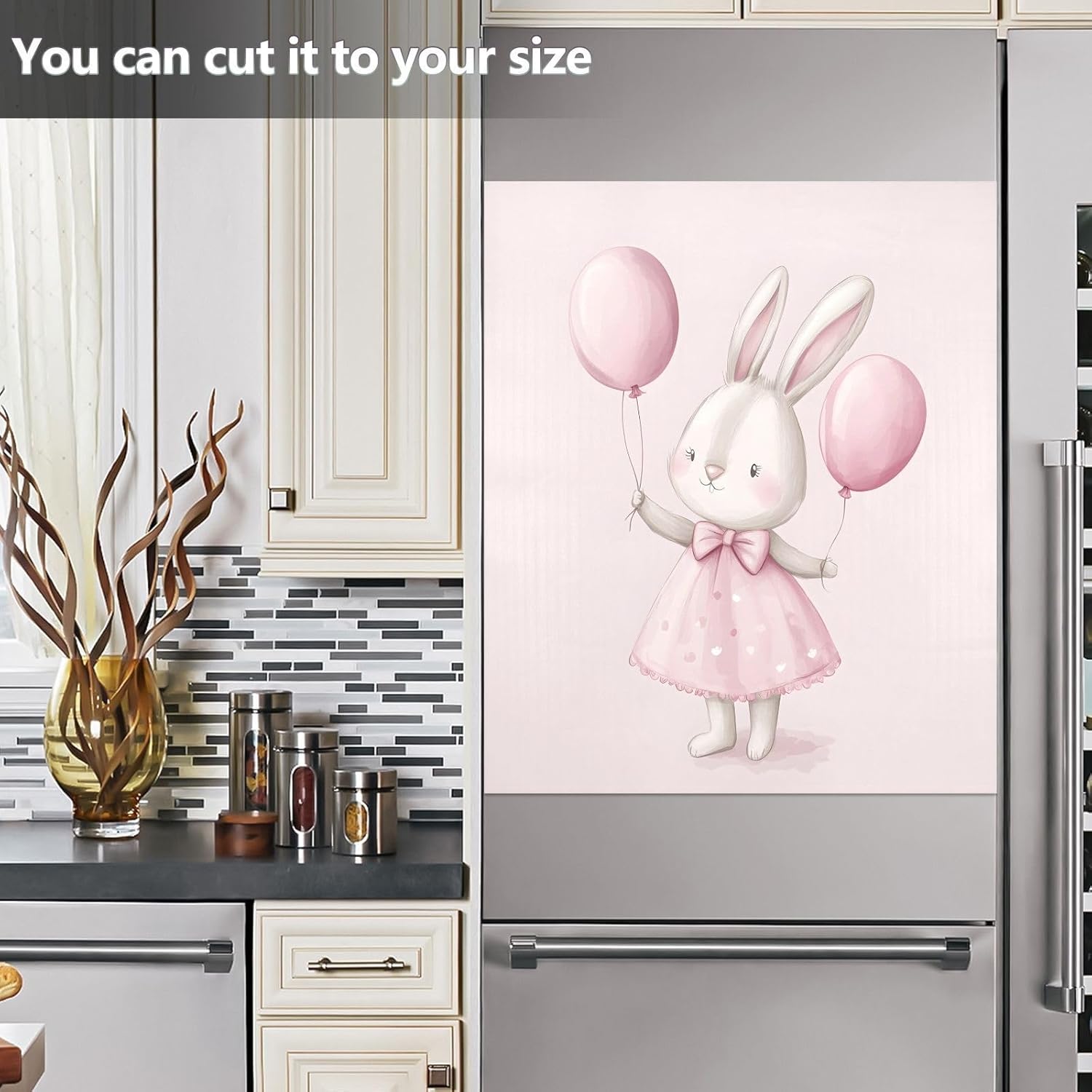 Dishwasher Magnet Cover Large Magnetic Stickers Balloon Little White Rabbit Front Dishwasher Cover Reusable Decal for Home Kitchen Anti-Scratch Refrigerator Decorative Lid Washing Machine Laundry 23