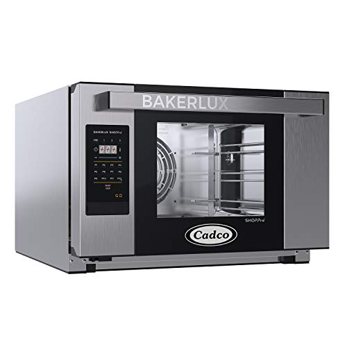Cadco XAFT-03HS-GD Bakerlux GO Panel Heavy-Duty Countertop Convection Oven with Digital Controls, Stainless Steel/Black, NSF, 120v, Stainless Black, For Commercial Use, 130 lbs.