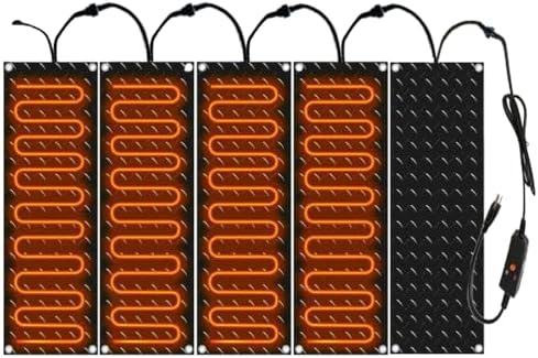 Heated Snow Melting Mats, Non-Slip Rubber Pad for Outdoor Use, PVC for Ice Dam Prevention, 5 Pcs-15 * 10 Inch