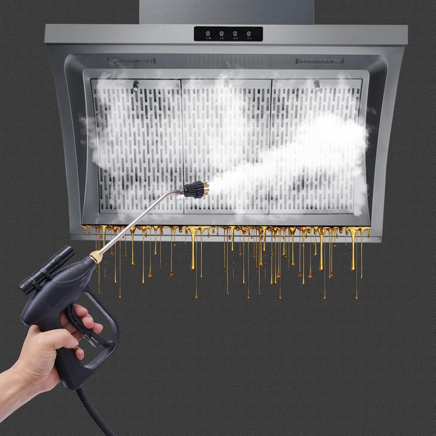 1700W High Pressure Steam Cleaner Machine Steam Shot Cleaner Handheld Steam Cleaning Machine Portable High Pressure High Temperature Steam Cleaning Machine for Kitchen, Sofa, Car, Bathroom