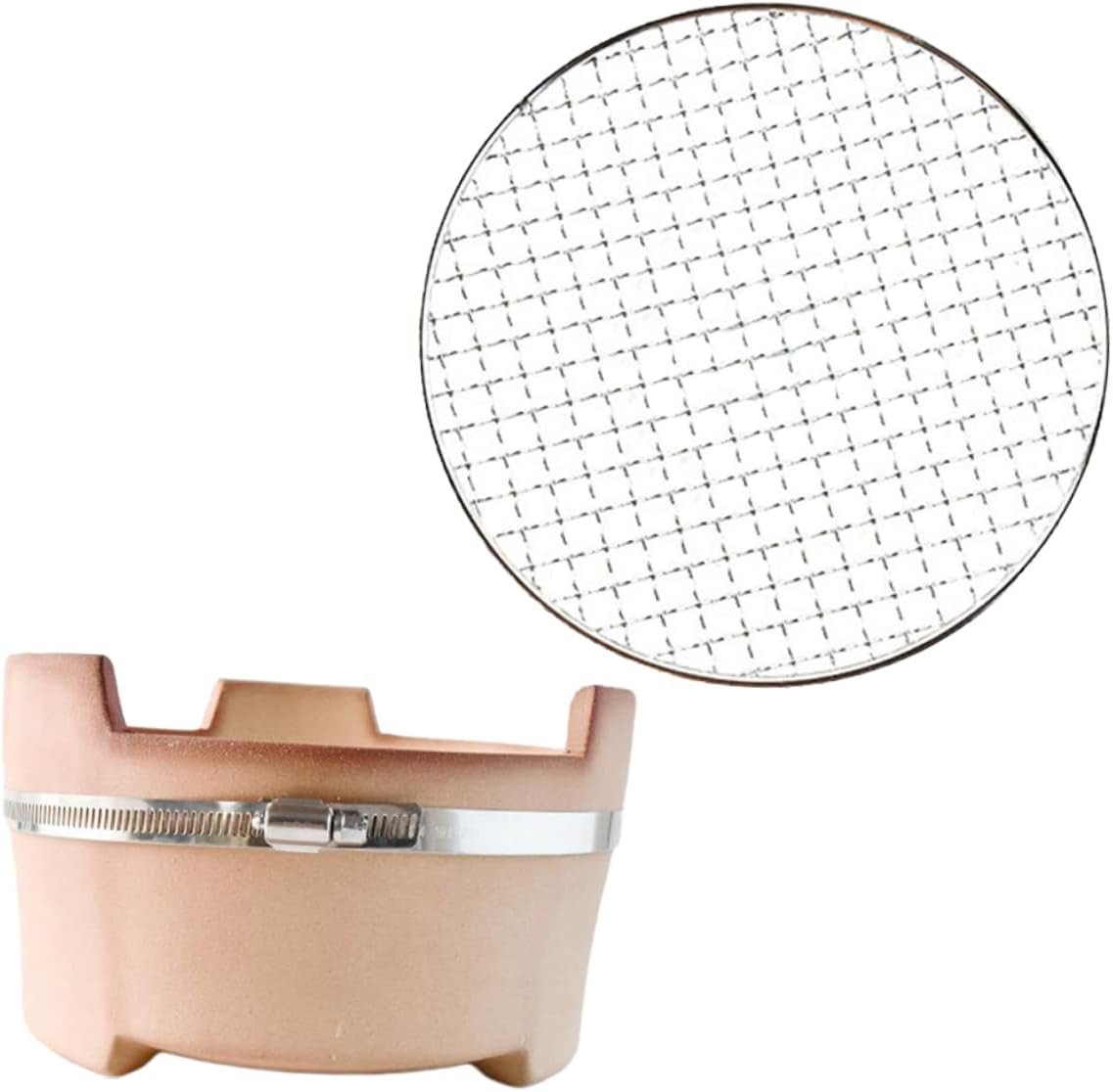 Totority 1set Charcoal Barbecue Stove Stainless Steel Grill Net Portable Outdoor Cooking Tool for Bbq Camping and Heating Lightweight and Multi-functional Charcoal Cooking Fire Stove