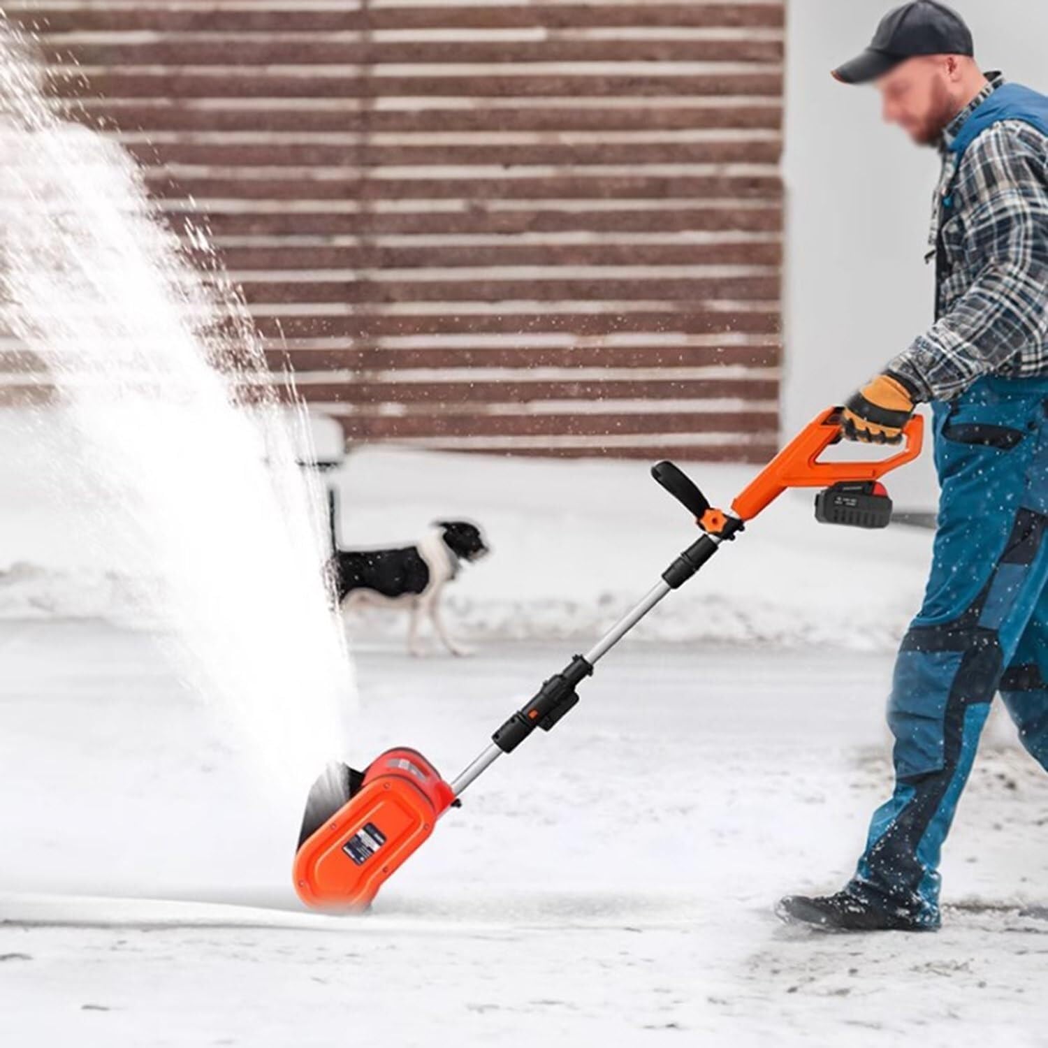 Cordless Snow Shovel, 12 Inch 20V 4.0Ah Cordless Snow Blower for Driveway Battery Snow Blower with Adjustable Handle(2battery)