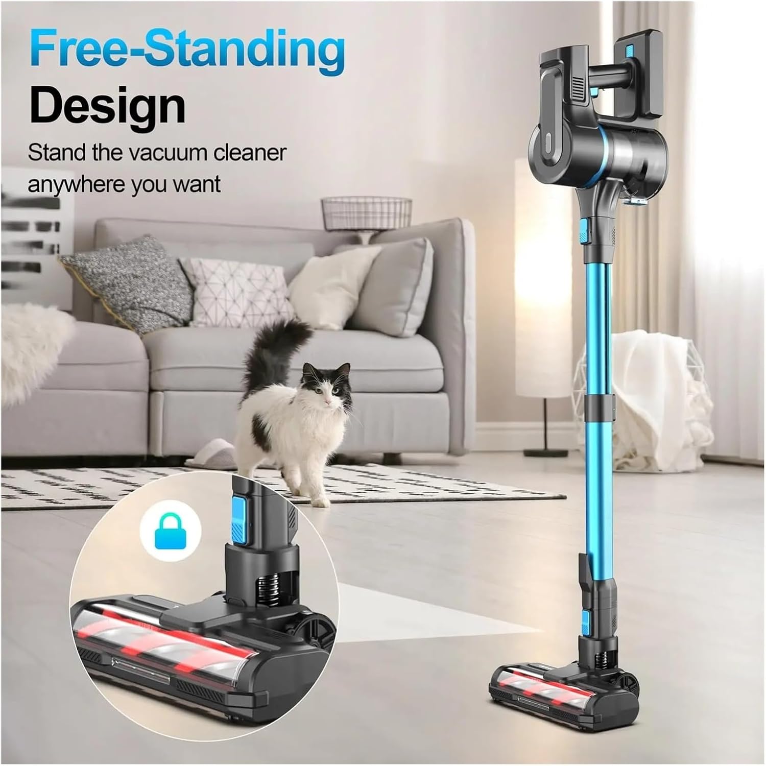 S11 Cordless Handheld Vacuum Cleaner | Compatible With DEVOAC S11, 30Kpa 350W Powerful Suction | 8-in-1 Lightweight Stick | Self-Standing 50Min Runtime​(S11 Blue,AU)