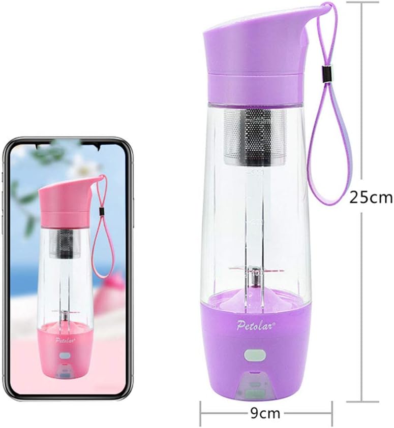 Cup Smoothie Maker, Mini USB Rechargeable Juicer Blender with 4 Stainless Steel Sharp Blades,430ML Capacity 100W Personal Smoothie Maker. Portable, A