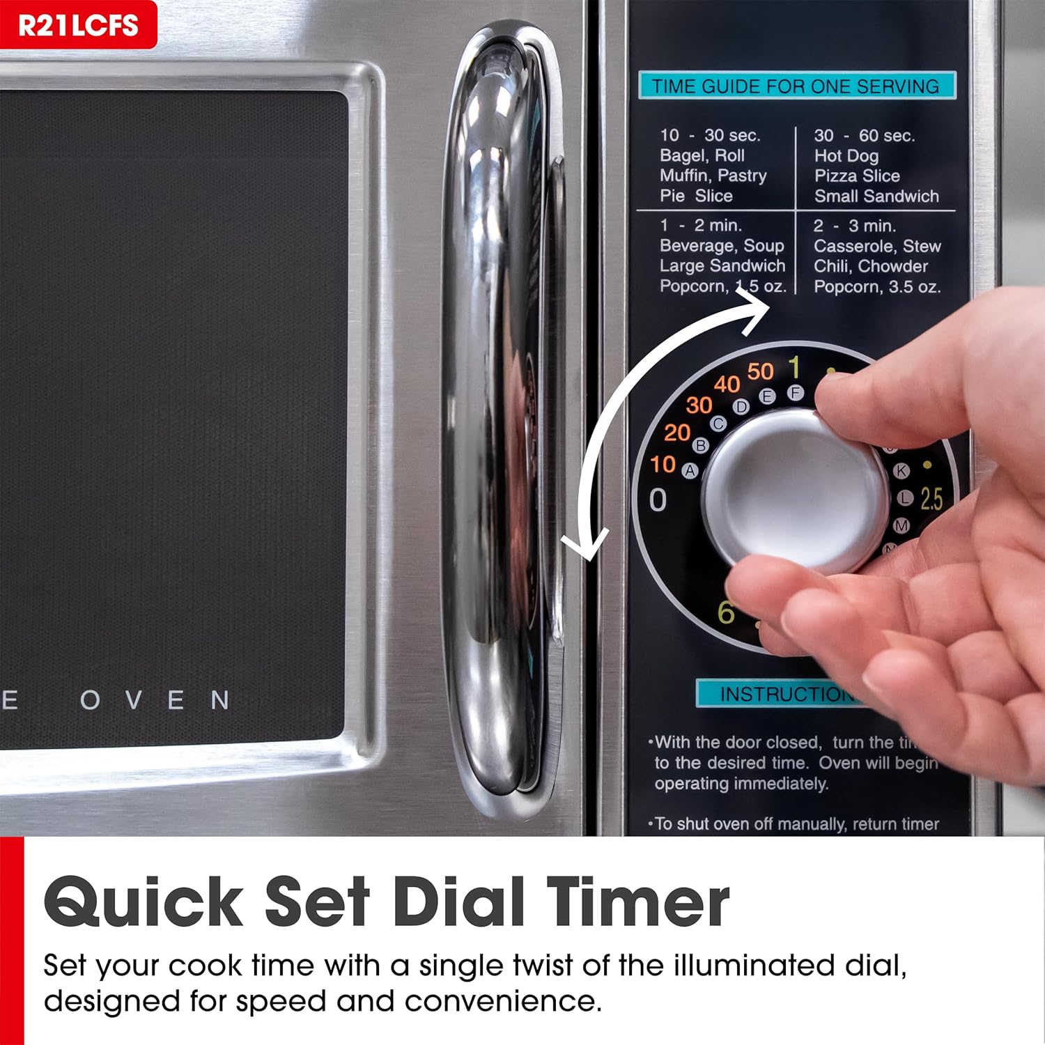 Sharp R-21LCFS Medium Duty Commercial Microwave (Dial Timer, 1000-Watts, 120-Volts) (Update of R-21LCF),Silver