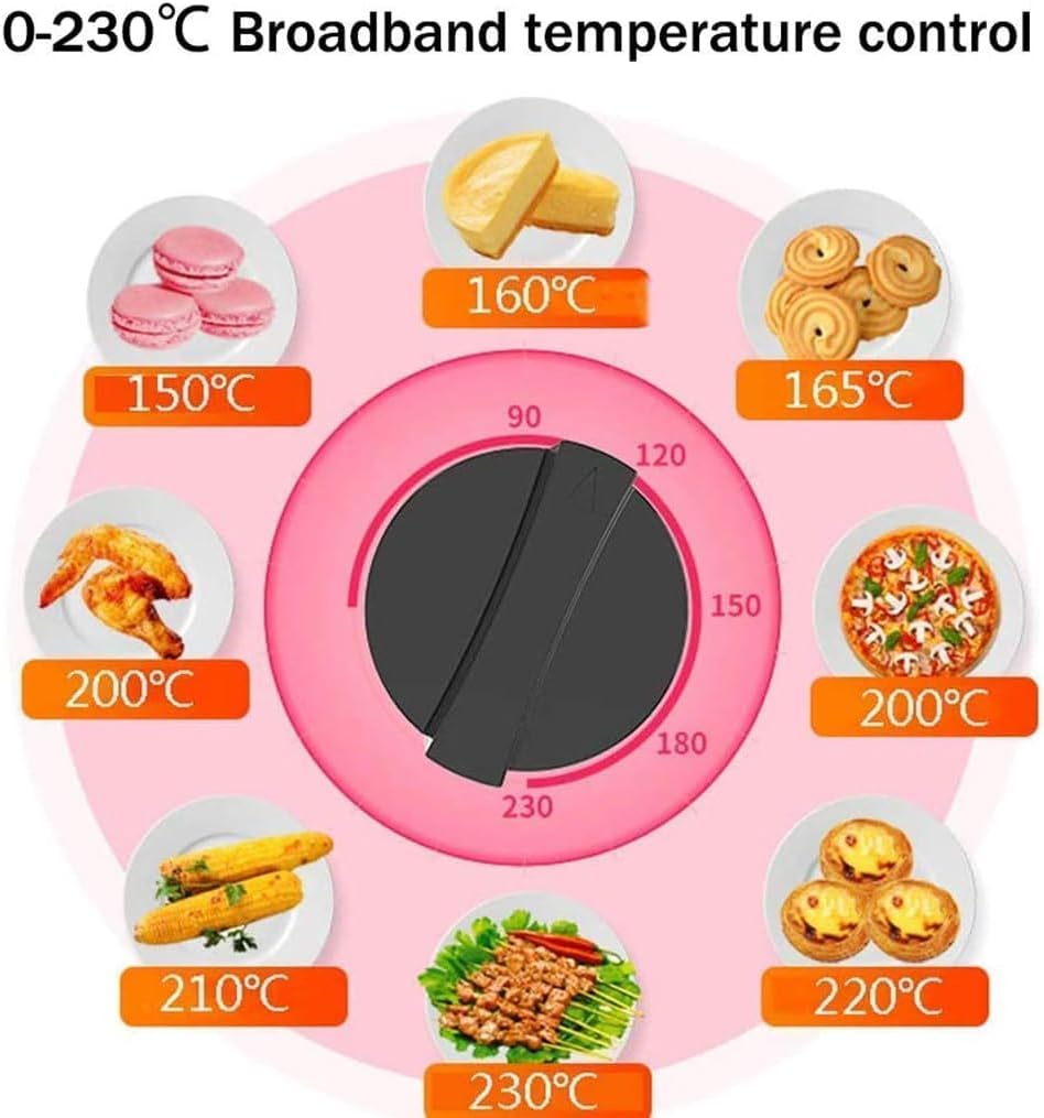 oven mini oven air fryer oven Mini Oven 9L,and 600 W Power Adjustable Temperature 0-230 ℃ and 60 Minute Timer 3-Layer Household Baking Electric Oven Happy Life Toaster Oven Air Fryer,