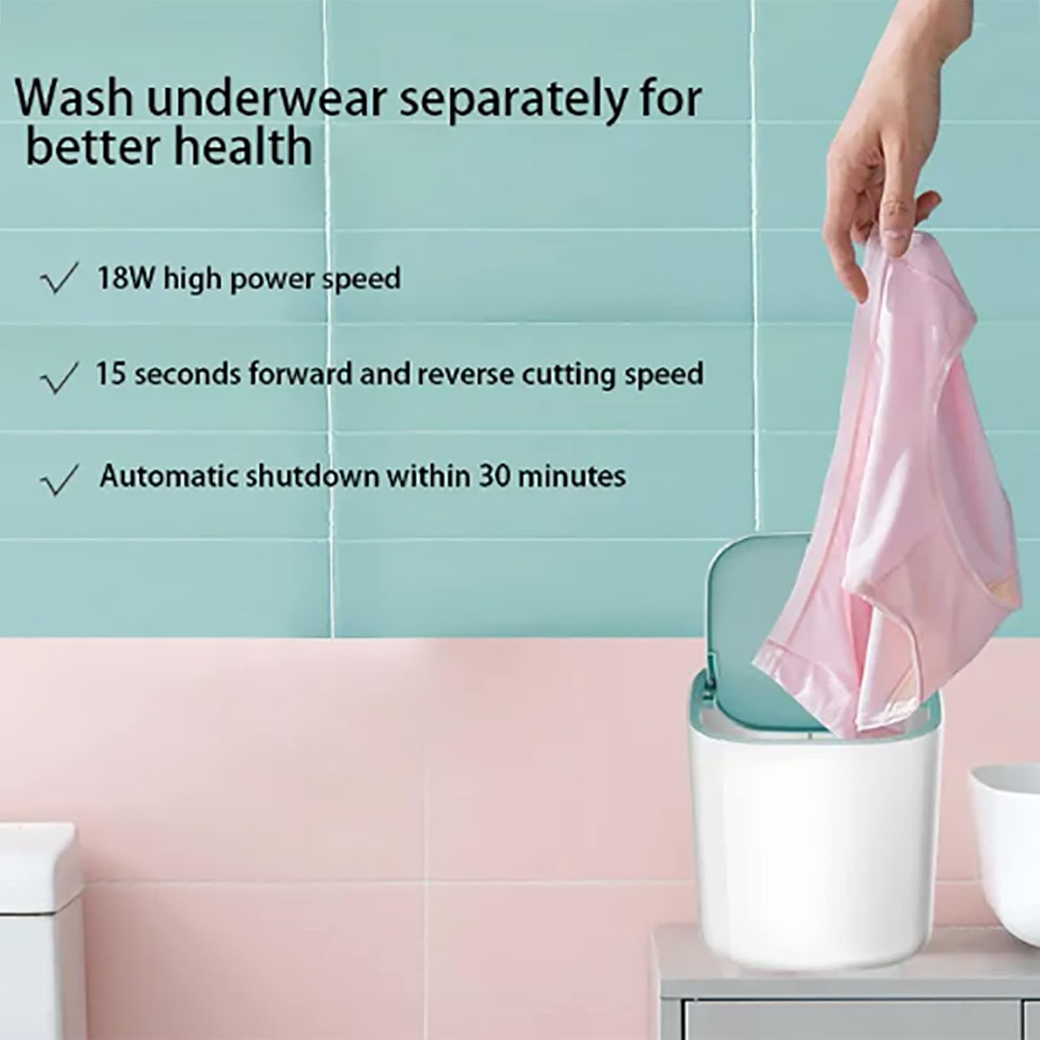 Portable Electric Washing Machine, 3.8L Laundry Washer with Usb Cable, Forward and Reverse Washing and 30 Minutes Automatic Shutdown, Suitable for Home Travel Apartments Dorms