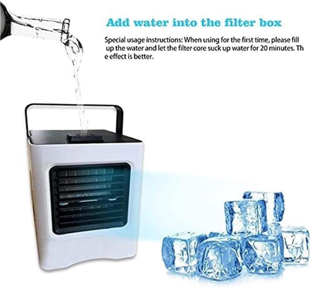 Air Cooler Mini,Cooler Portable Mini USB Air Conditioner 3 in 1 Personal Space Air Purifier Cooler and Humidifier