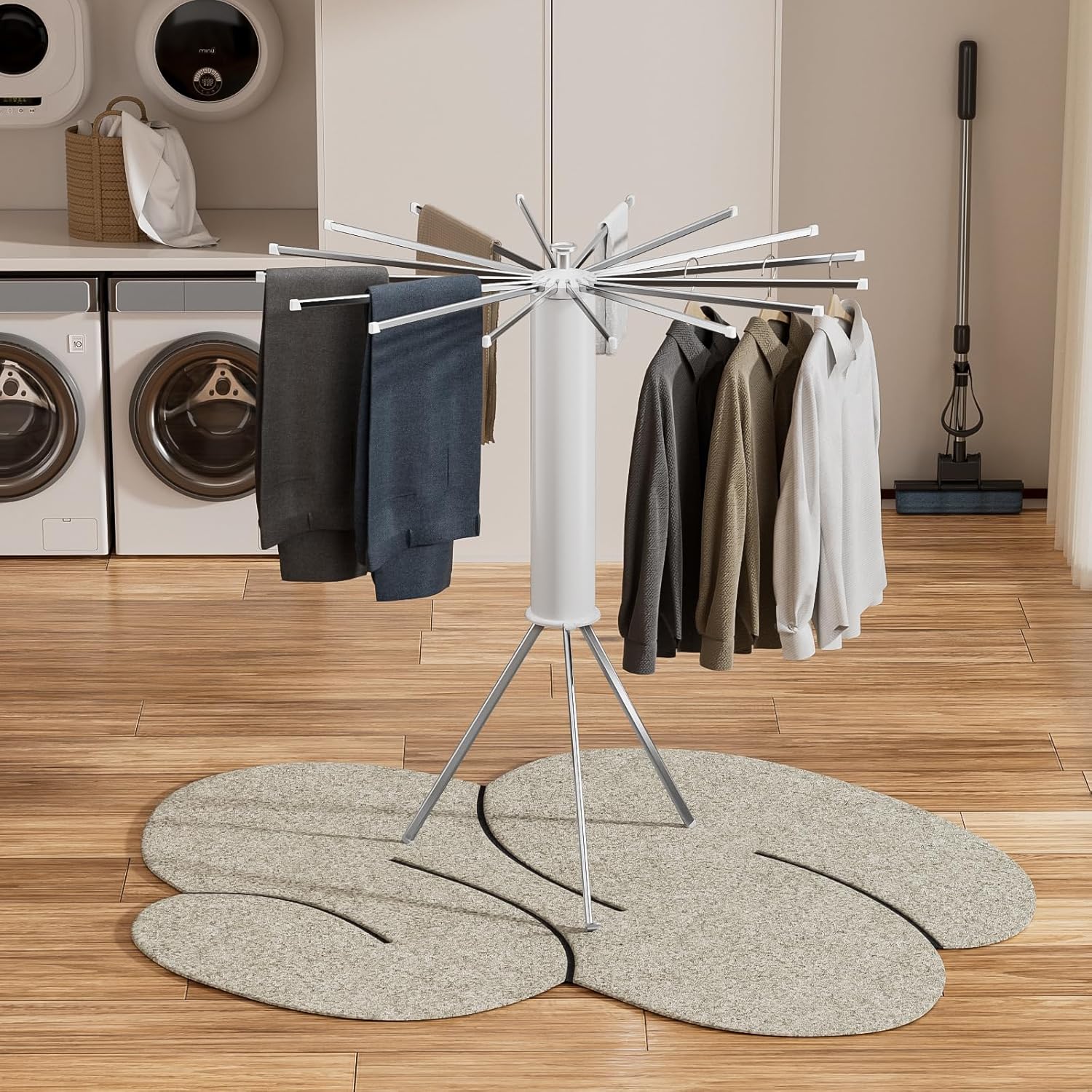 Drying Rack Clothing, Collapsible Drying Racks for Laundry, Portable Drying Rack, Indoor Clothes Drying Rack with 16 Adjustable Aluminum Poles, Clothing Dry Rack for Outdoor, Laundry Room, Indoor.