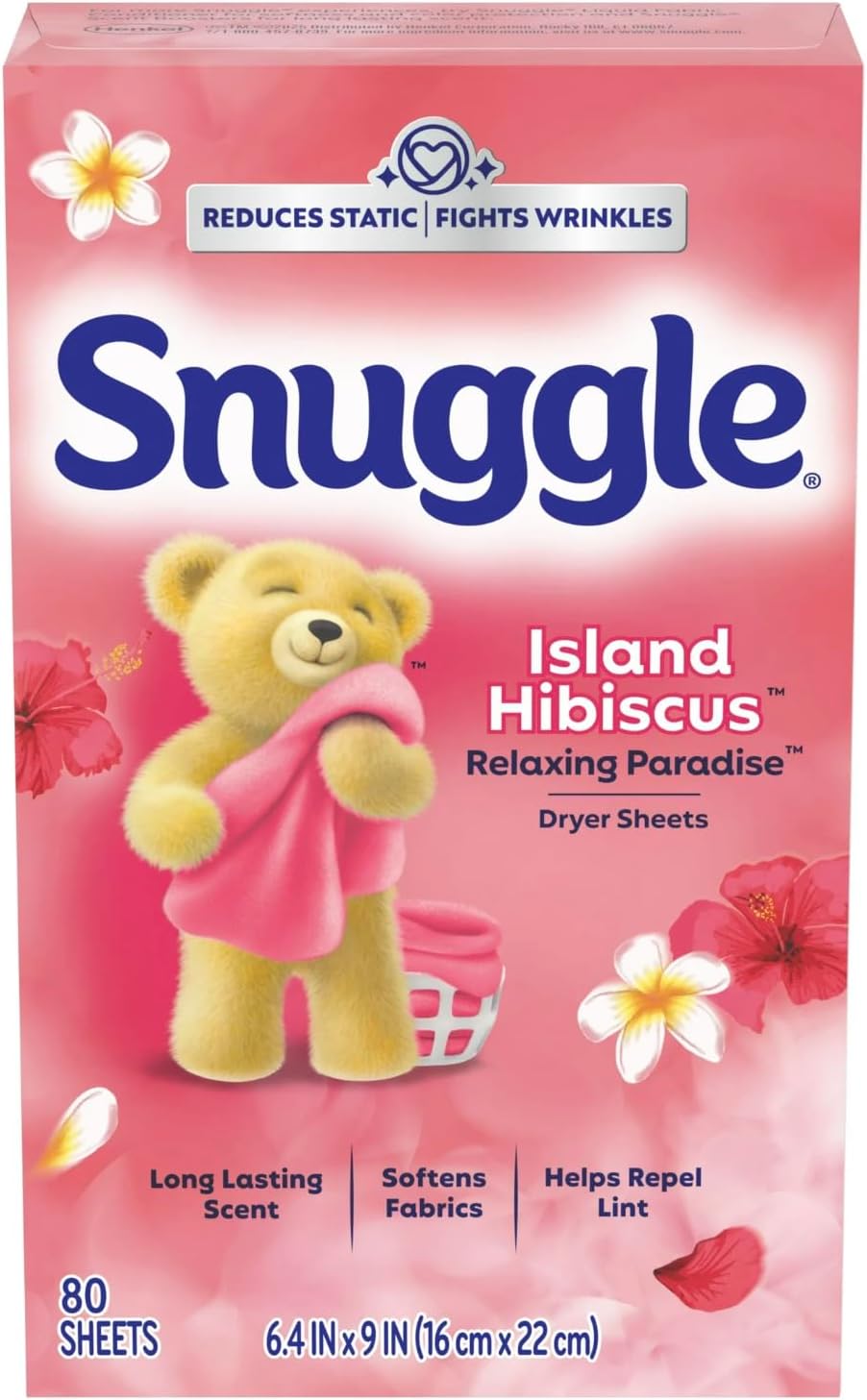Snuggle Dryer Sheets (Packk of 8 (80 Count, Island Hibiscus Relaxing Paradise)