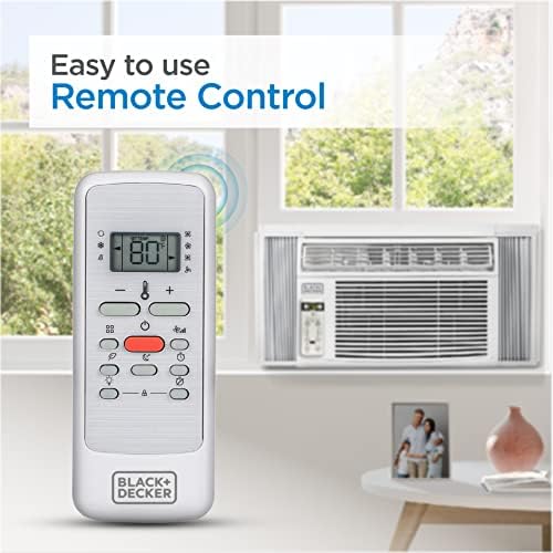 BLACK+DECKER Window Air Conditioner 6000 BTU, AC Window Unit Cools Up to 250 Square Feet, Window AC Unit with Remote Control, 3 Cooling Speeds and Fan Only Function, BD06WT6, White
