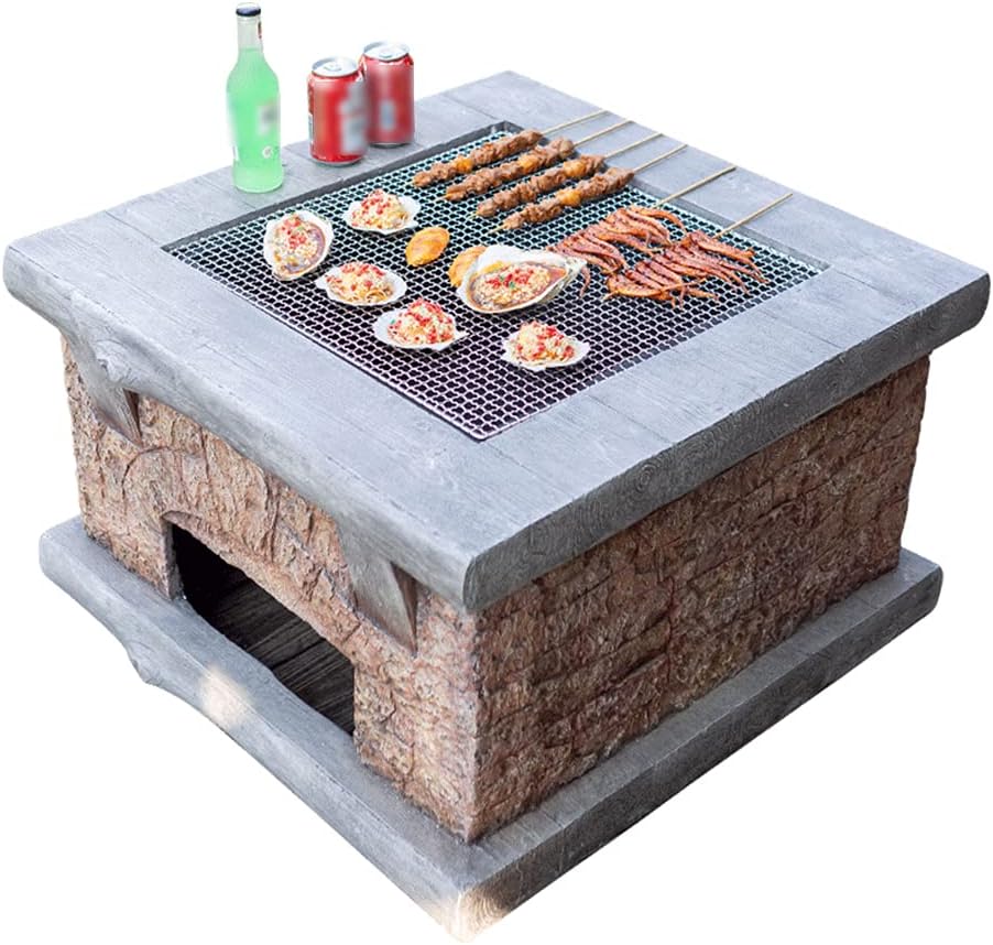 Outdoor Decorative Brazier, Garden Heater Terrace Camping Brazier Cast Iron Party Barbecue Table