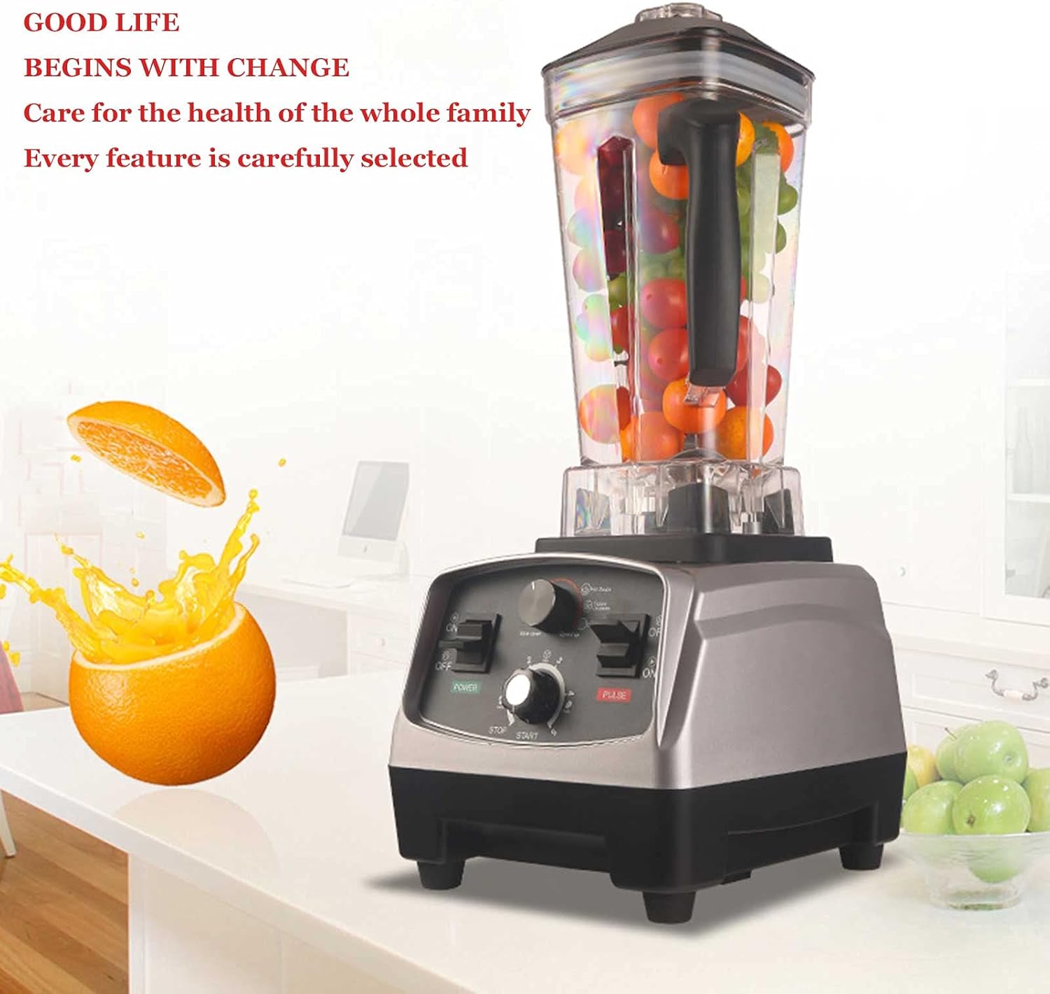 Compact Portable Blender 2l Professional Countertop Blender with Automatic Cleaning Function Strong Power Adjustable Speed Used Personal Blender for Milkshakes and Smoothies