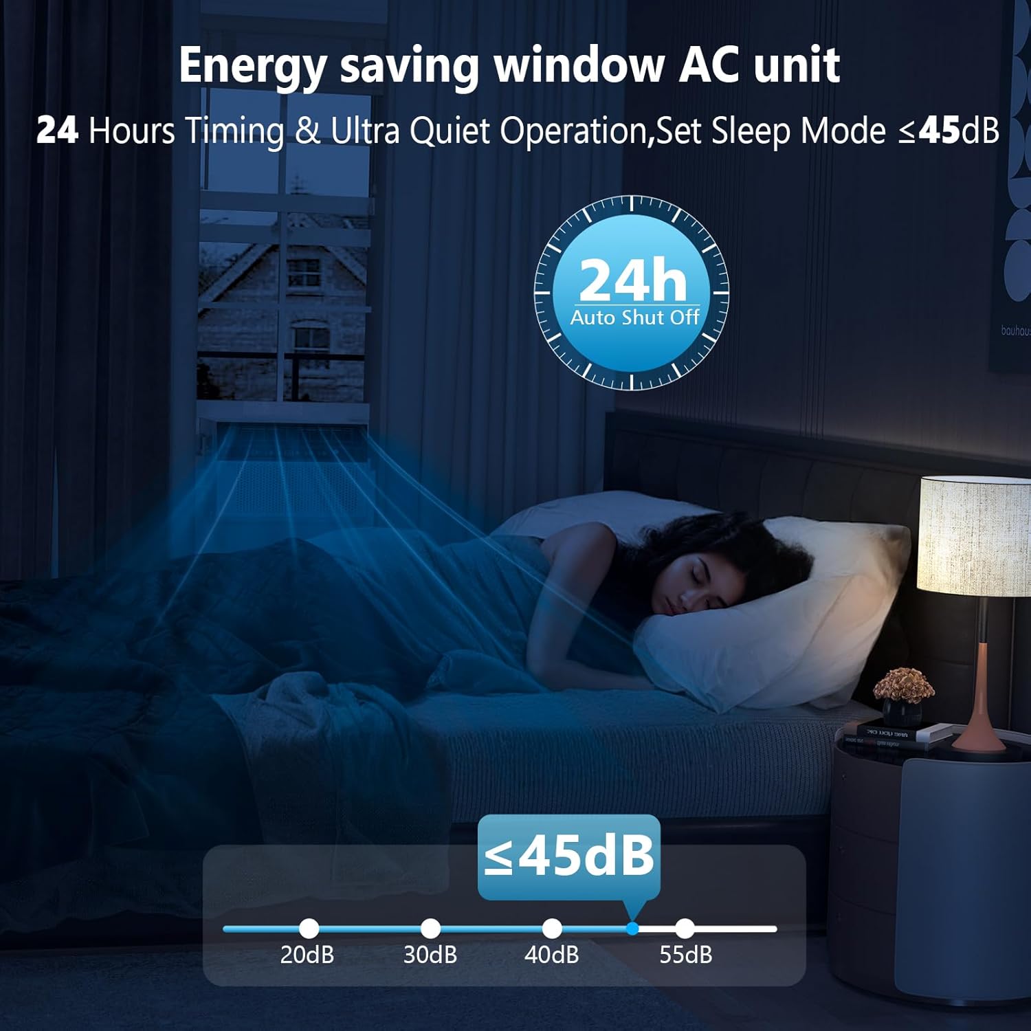 COWSAR 12000 BTUs Window Room Air Conditioner for Room, Window Air Conditioner, Cools Up 550sq.ft,Window AC Unit with Cooling, Dehumidifier and 3 Fan speeds, 24-hour timer & ECO mode