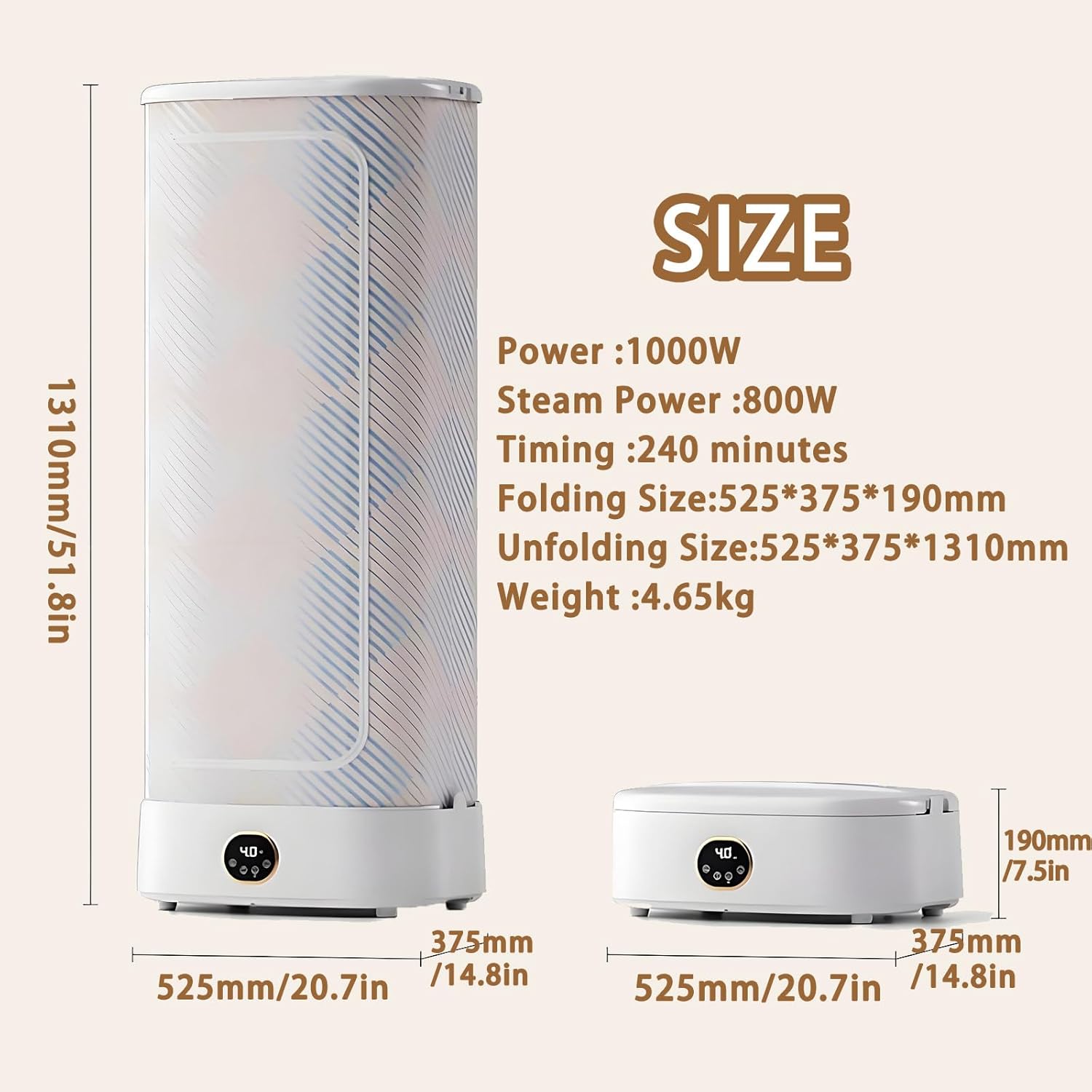 1000W Automatic Ironing and Folding Machine, Automatic Ironing Machine Portable Dryer with Intelligent Timing and Remote Control, for Home, Laundry and Dormitories