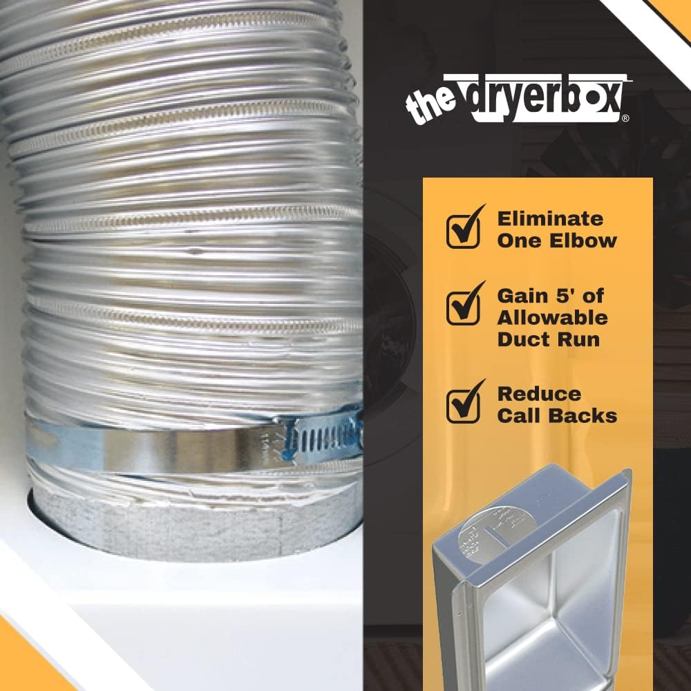 New Construction Dryer Box | Indoor Dryer Vent | Recessed Dryer Vent Box With Gas Port | Dryer Vent | Best Dryer Wall Vent Box Model 425 | Upward Dryer Vent | 2x6 wall