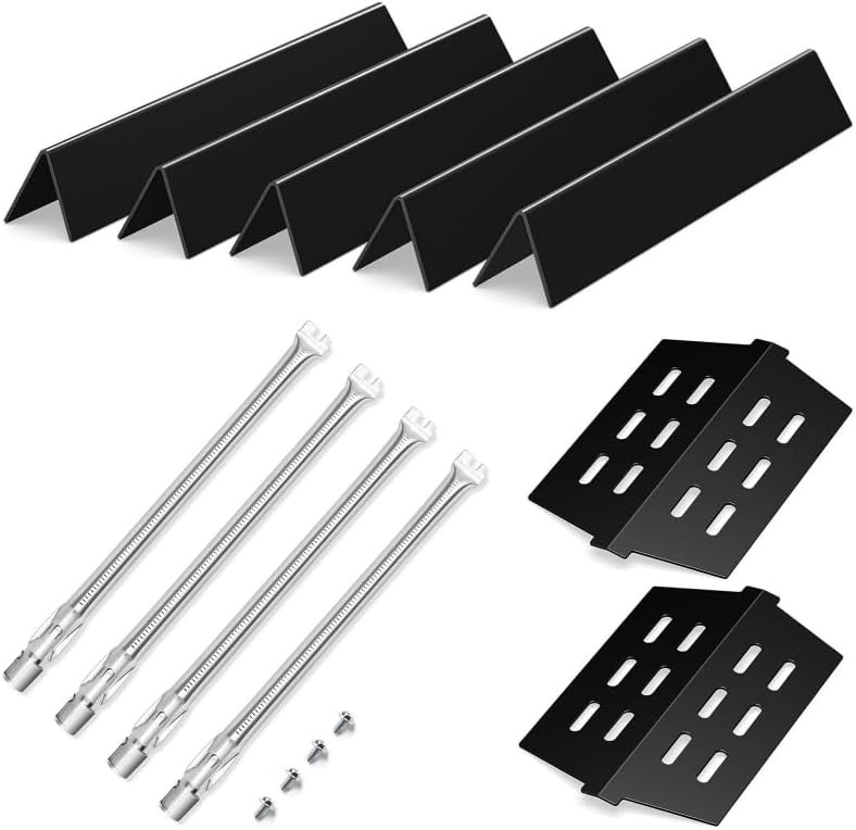 QuliMetal Grill Parts for Weber Genesis 330, Grill Burners and Flavorizer Bars & Heat Deflectors for Weber Genesis E/S-310, 320, 330 with Front Control Knobs, Grill Parts for Weber 7621, 62752