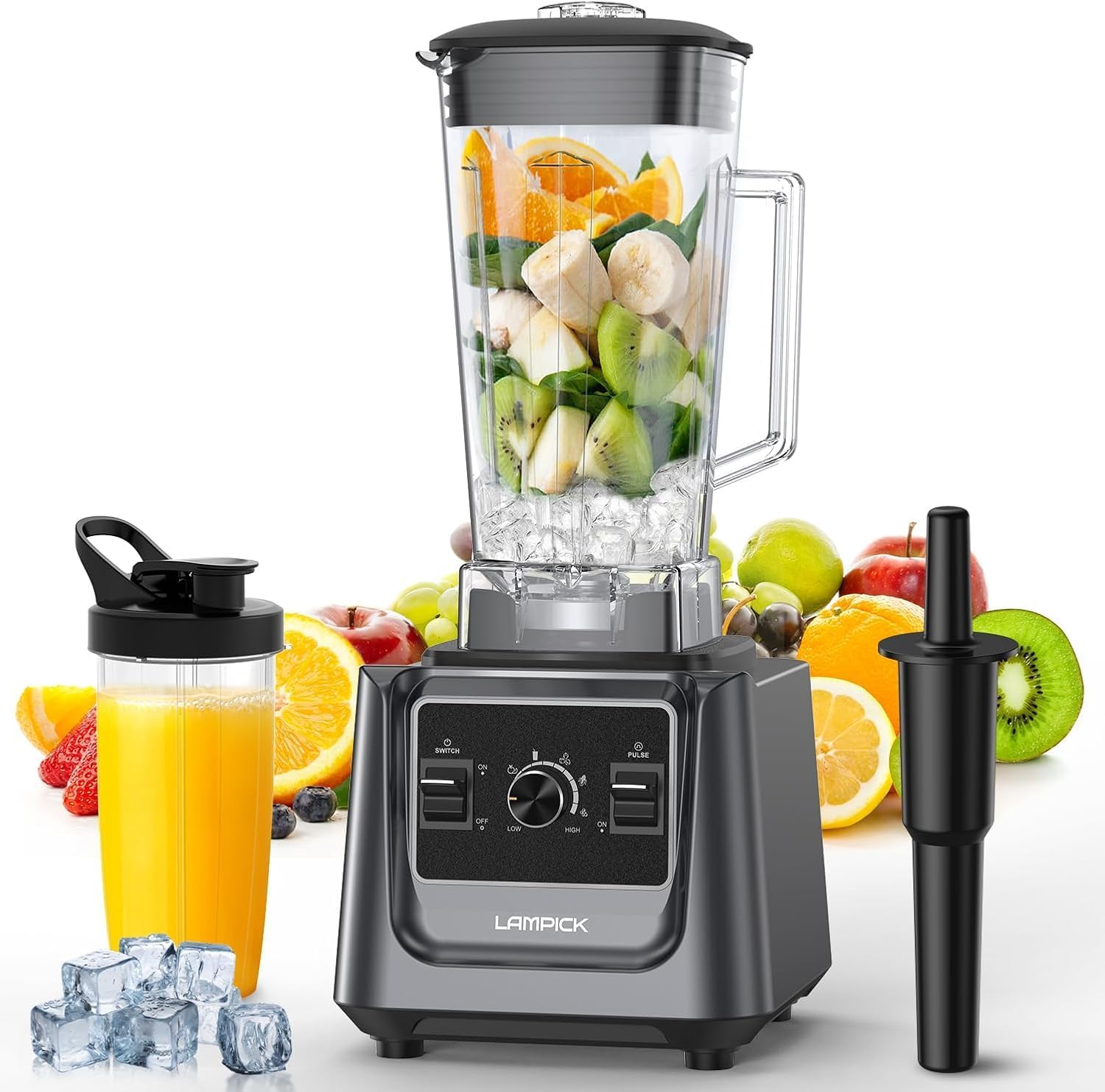 Blenders for Kitchen, 2000W Professional Grade High-Speed Countertop Blender with 68oz Pitcher & 27oz To-Go Cup for Smoothies, Ice, and Frozen Fruit, BPA-Free, Dishwasher Safe (Banned by Amazon)