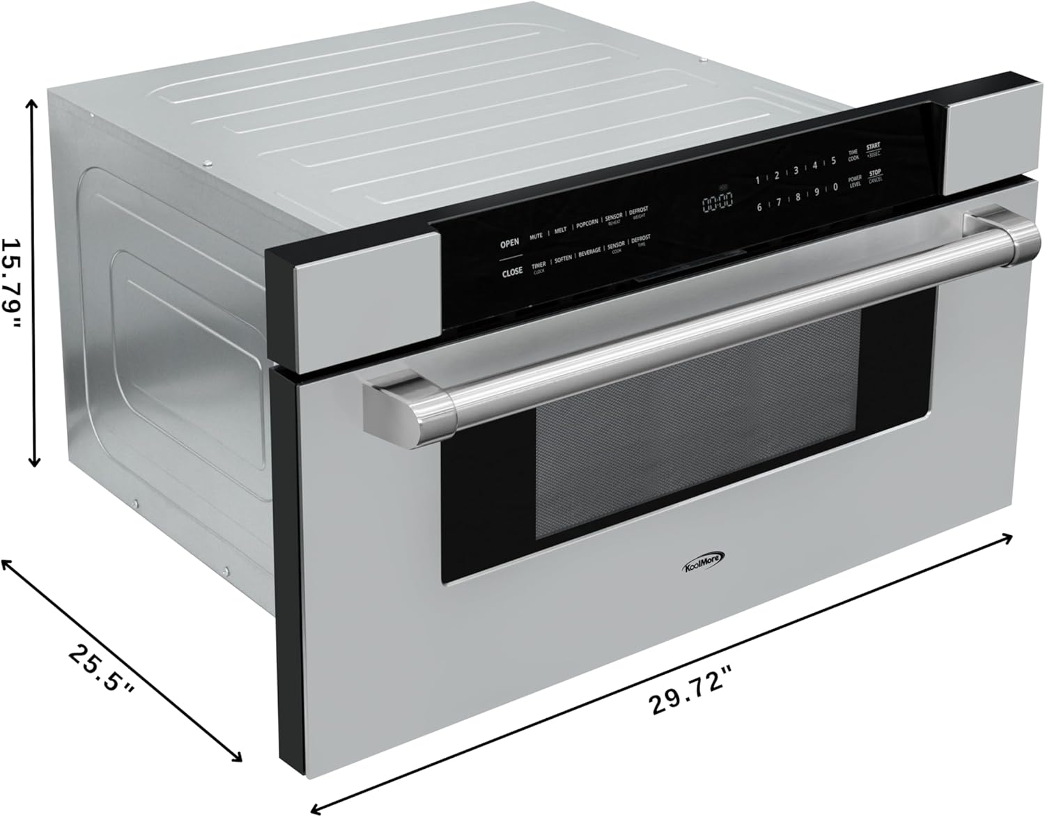 KoolMore 30 in. Microwave Drawer, 1.2 cu. ft. Capacity in Stainless-Steel (KM-MD30-SS)