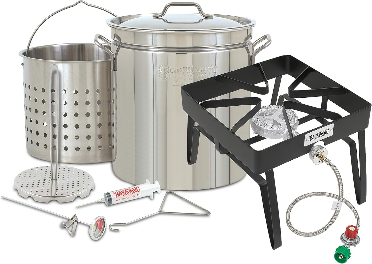 BIG BIG Complete Excellent Quality 44 Quart Stainless Kit Perfect for Turkeys 25+ Pounds or Diameter of 13.5