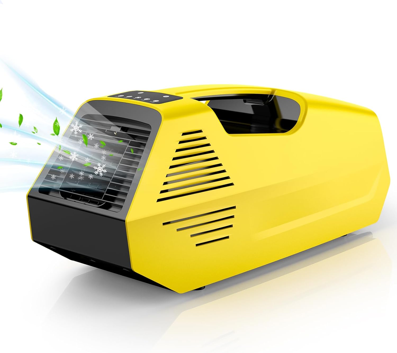 Portable Air Conditioners, 2380BTU Rapid Cooling Outdoor Air Conditioner, 240W Low Power Consumption Camping Air Conditioner for Tent, RV, Truck,Van, Car (Battery Not Included) - Yellow