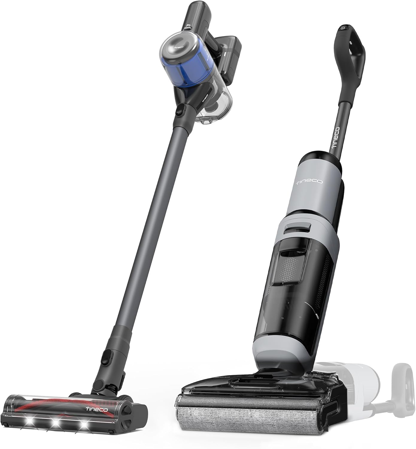 Tineco Floor ONE i5 Stretch Wet Dry Vacuum Cleaner Lay Flat Vacuum Mop&Tineco Pure ONE S30 Cordless Vacuum Cleaner, Up to 65min Runtime, Stick Vacuum for Home