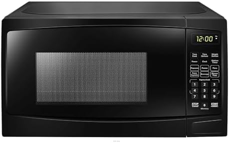 Danby DBMW0920BBB 0.9 cu ft. Countertop Microwave in Black 6 Convenient Auto Cook Options: Popcorn, Potato, Pizza, Frozen Vegetables, Beverage, Dinner Plate. Express Cook buttons: 1 – 6 minutes