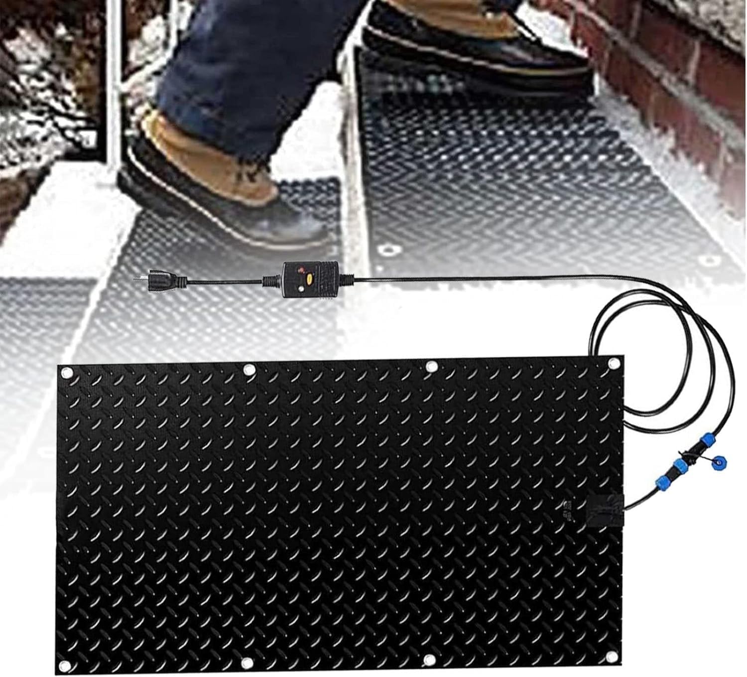 Snow Melting Mat, Heated Outdoor Mats for Walkways,No-Slip Sidewalk Heating Mats, for Winter Snow Removal Snow and Ice Melt (Size : 20 * 60in(50.8 * 152.4cm))