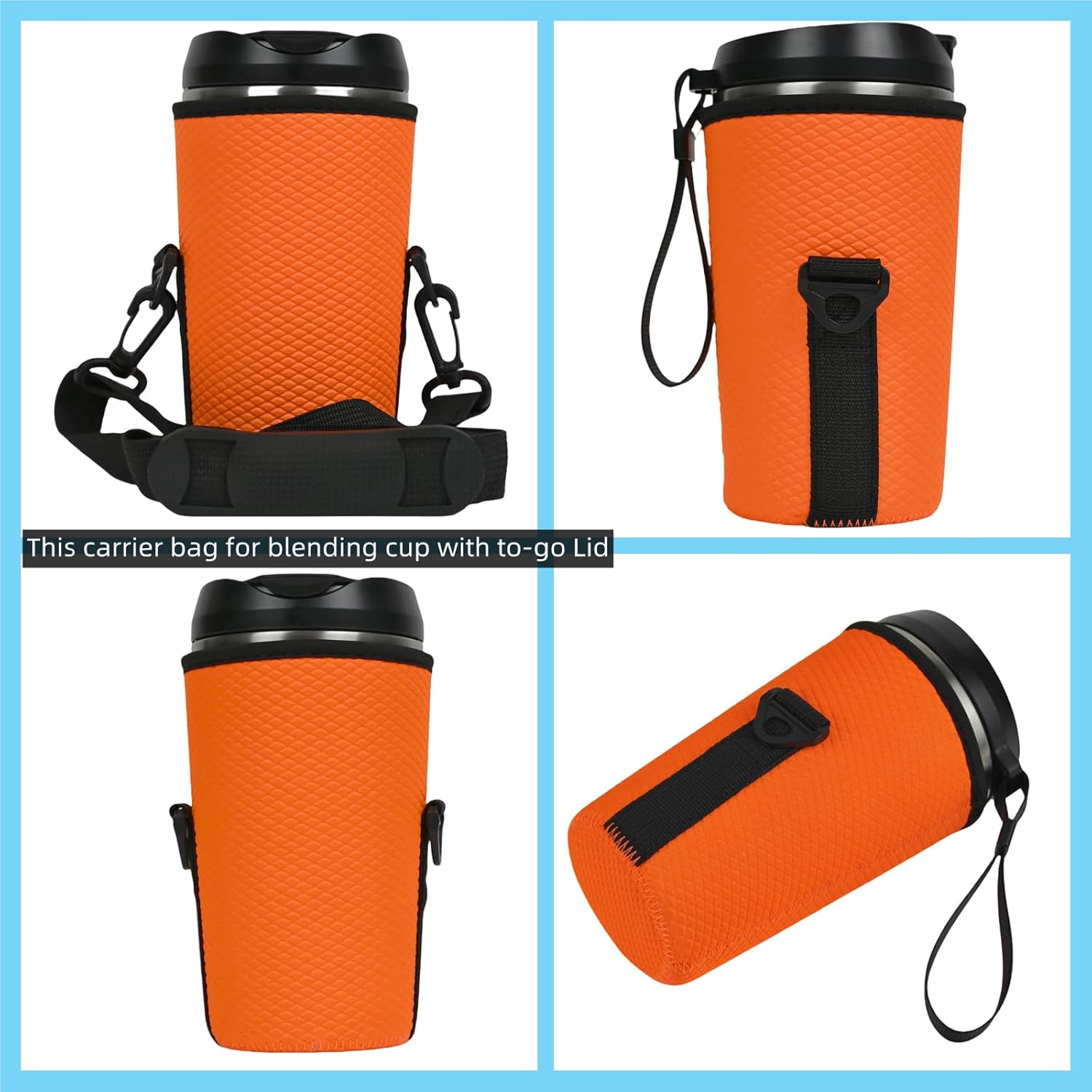 Pack of 2 Flip Portable Blender Bag Protective Case Cover Non-slip Sleeve Waterproof Pouch Compatible With nutribullet Flip Portable Blender NBPB50350AK/NBPB10350 (Orange)