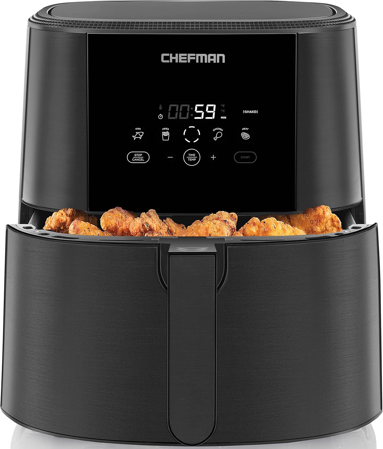 Chefman TurboFry Touch Air Fryer, 8-Quart Family Size, One-Touch Digital Controls for Healthy Cooking, Presets for French Fries, Chicken, Meat, Fish, Nonstick Dishwasher-Safe Parts, Black