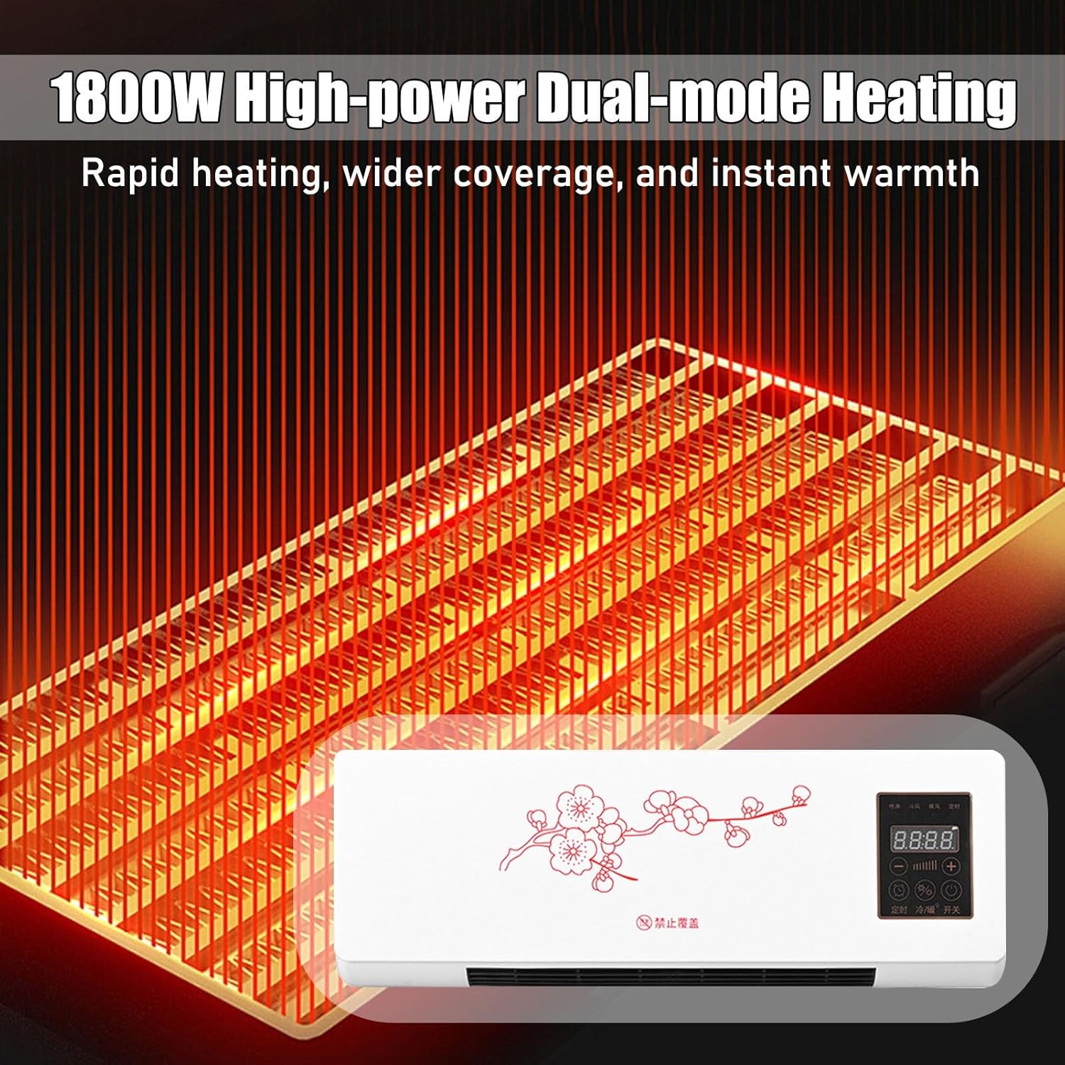 2 In1 Mini Wall Mounted Air Conditioner Fan, Portable Cooling And Heating Air Conditioners Heating System for Bathroom Office Bedroom RV, Ac and Heater Combo Unit(Red)