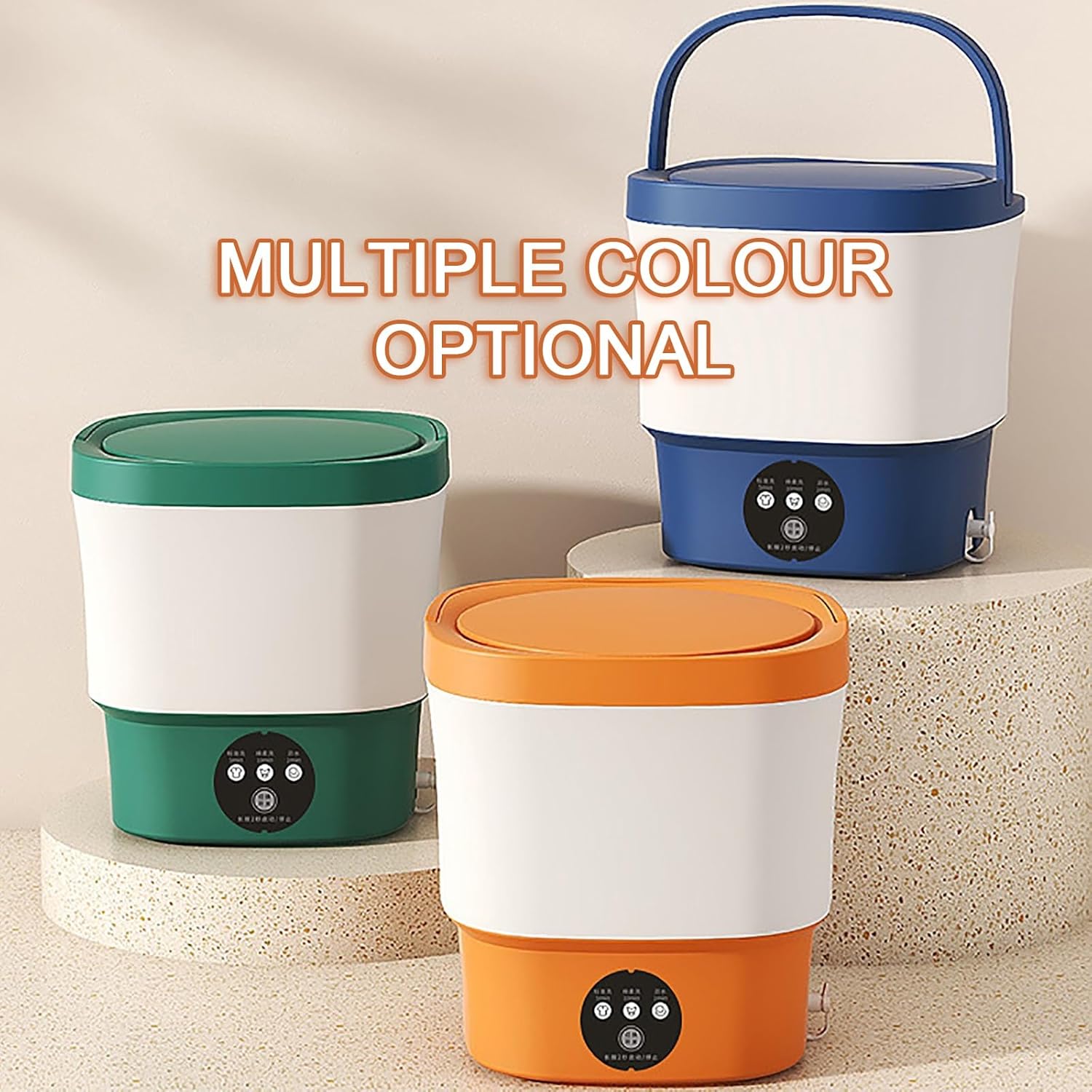 WHYATT Portable Washing Machines, Clothes Washing Machines, for Apartments, Dorm, Camping, RV, Travel Laundry (Color : Blue)